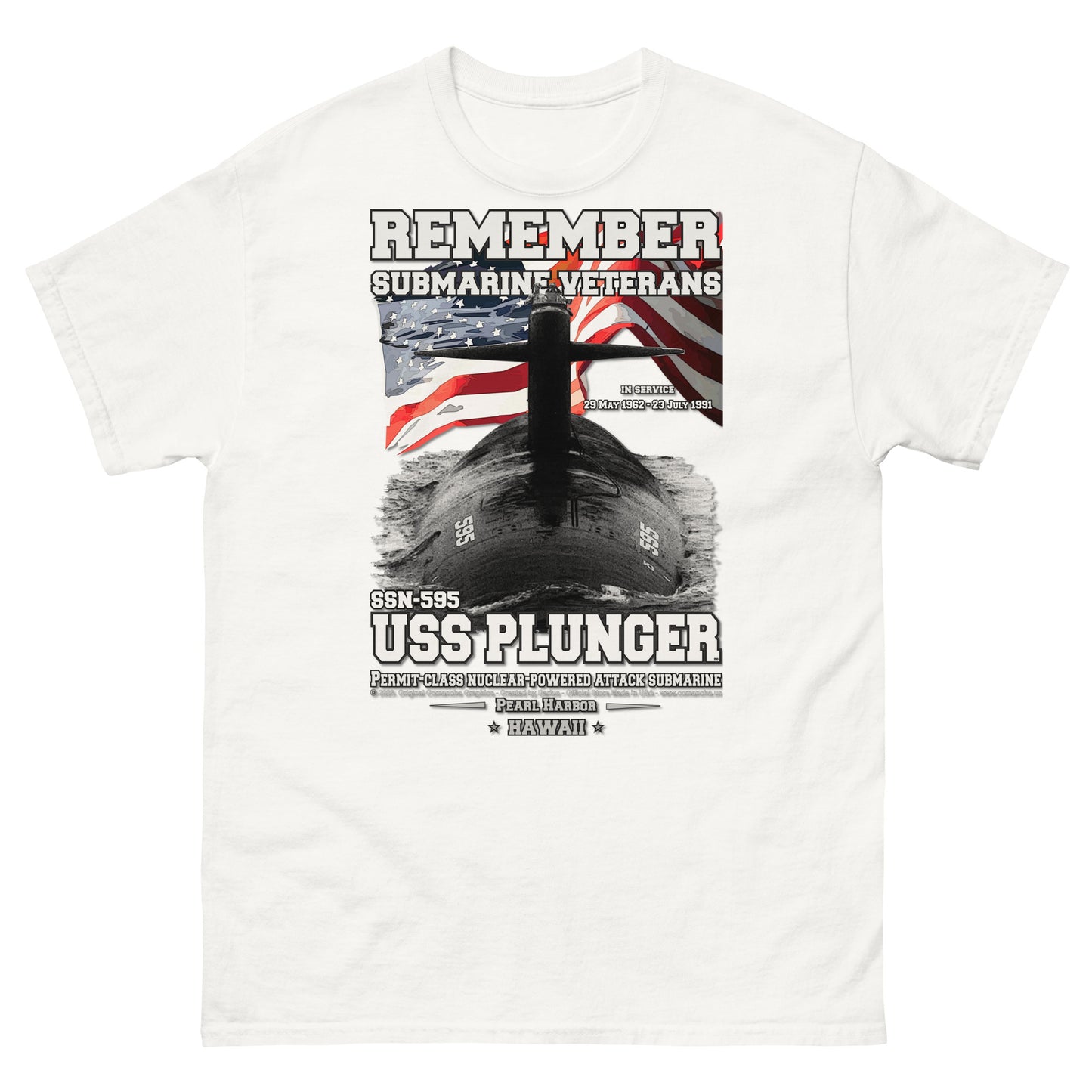 USS PLUNGER SSN-595 Submarine Veterans Classic T-Shirt