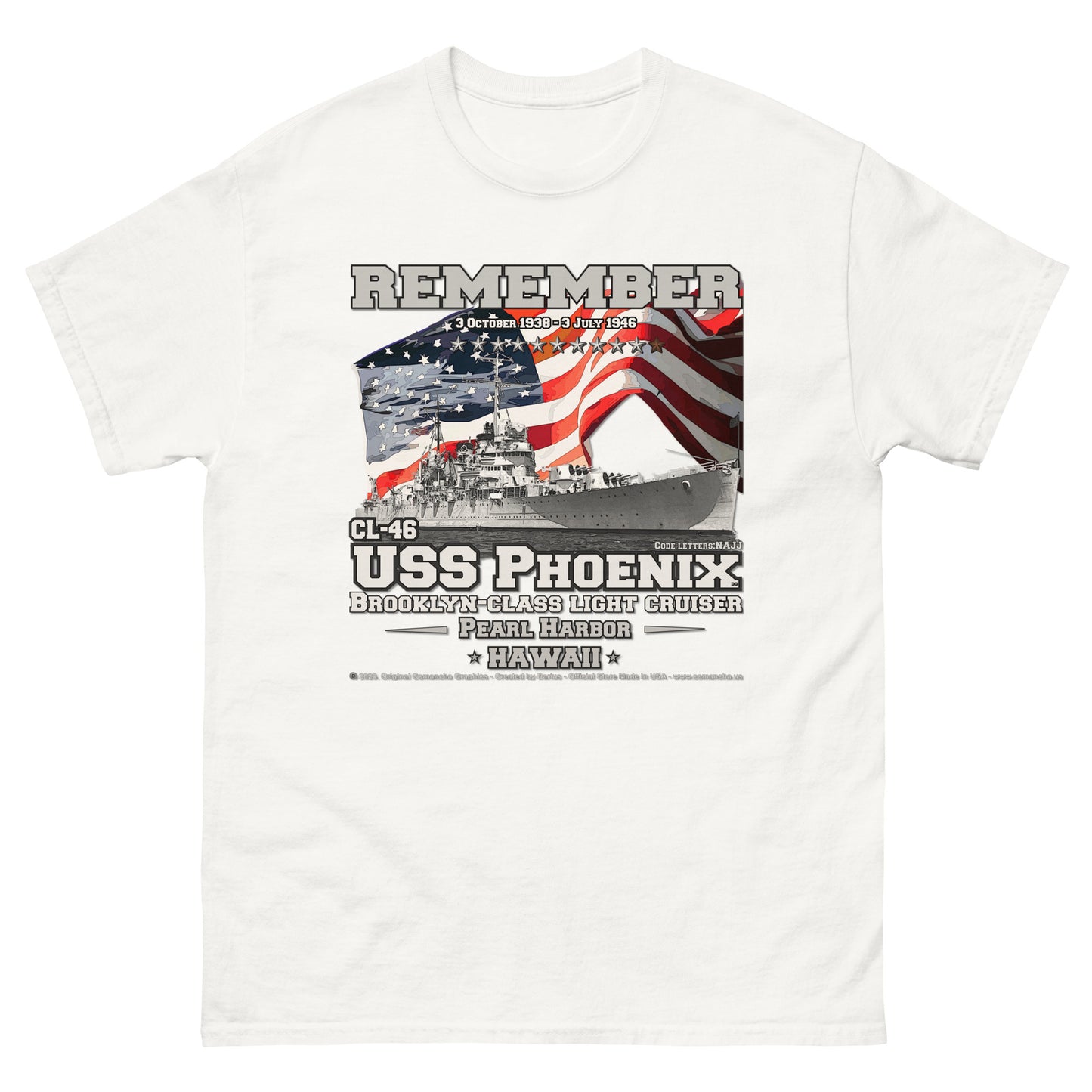 USS PHOENIX CL-46 Light Cruiser T-Shirt