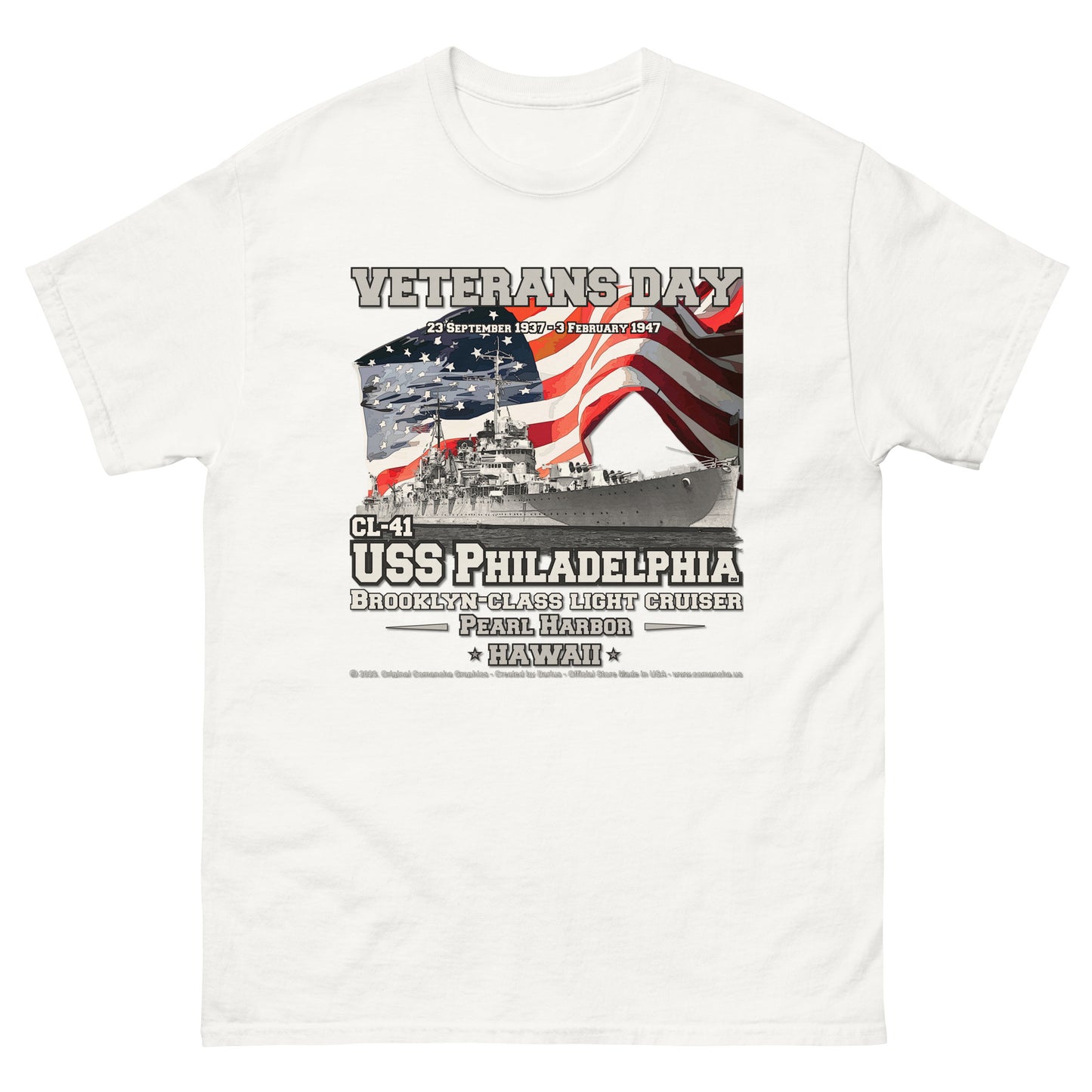 USS PHILADELPHIA CL-41 Cruiser T-Shirt