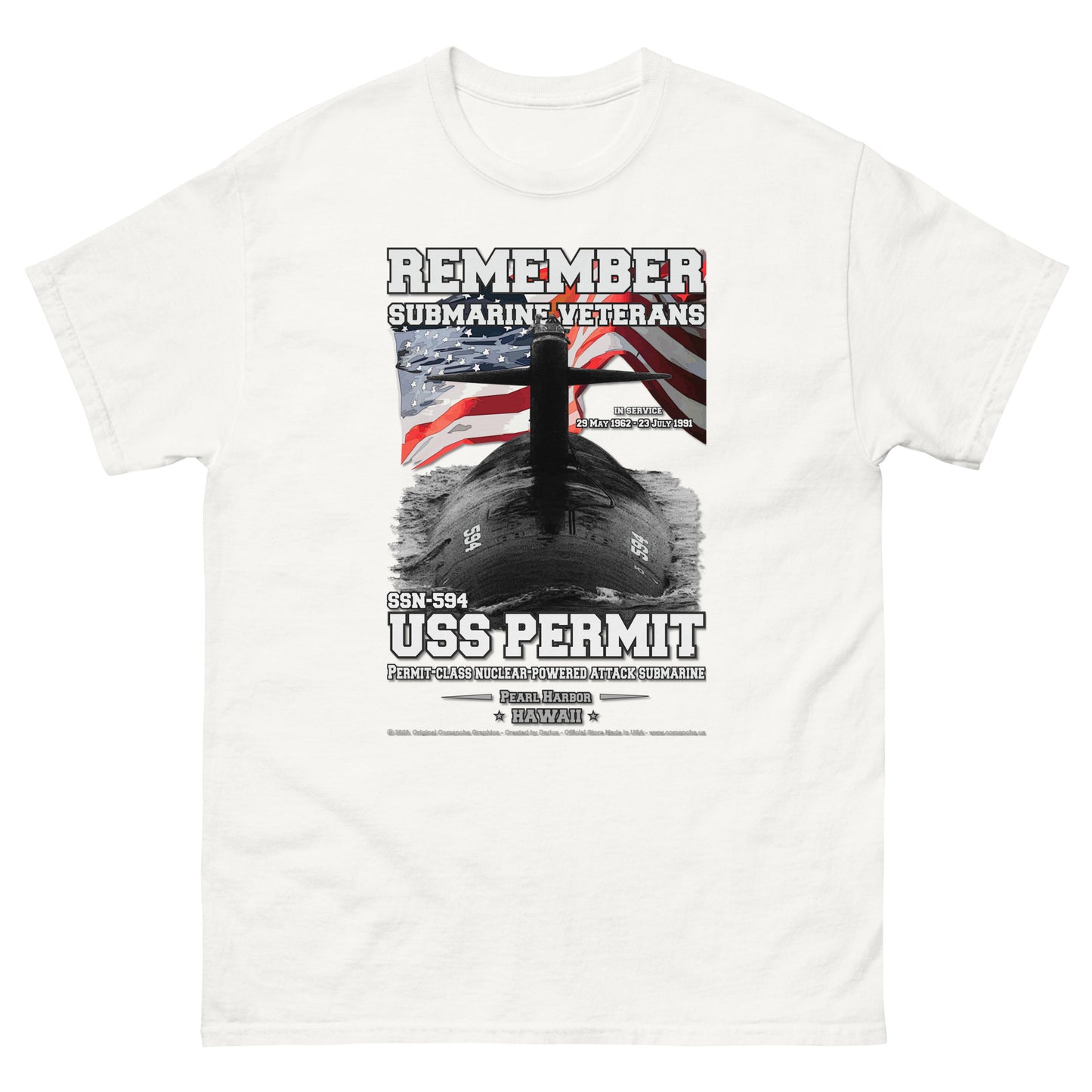 USS PERMIT SSN-594 Submarine T-Shirt