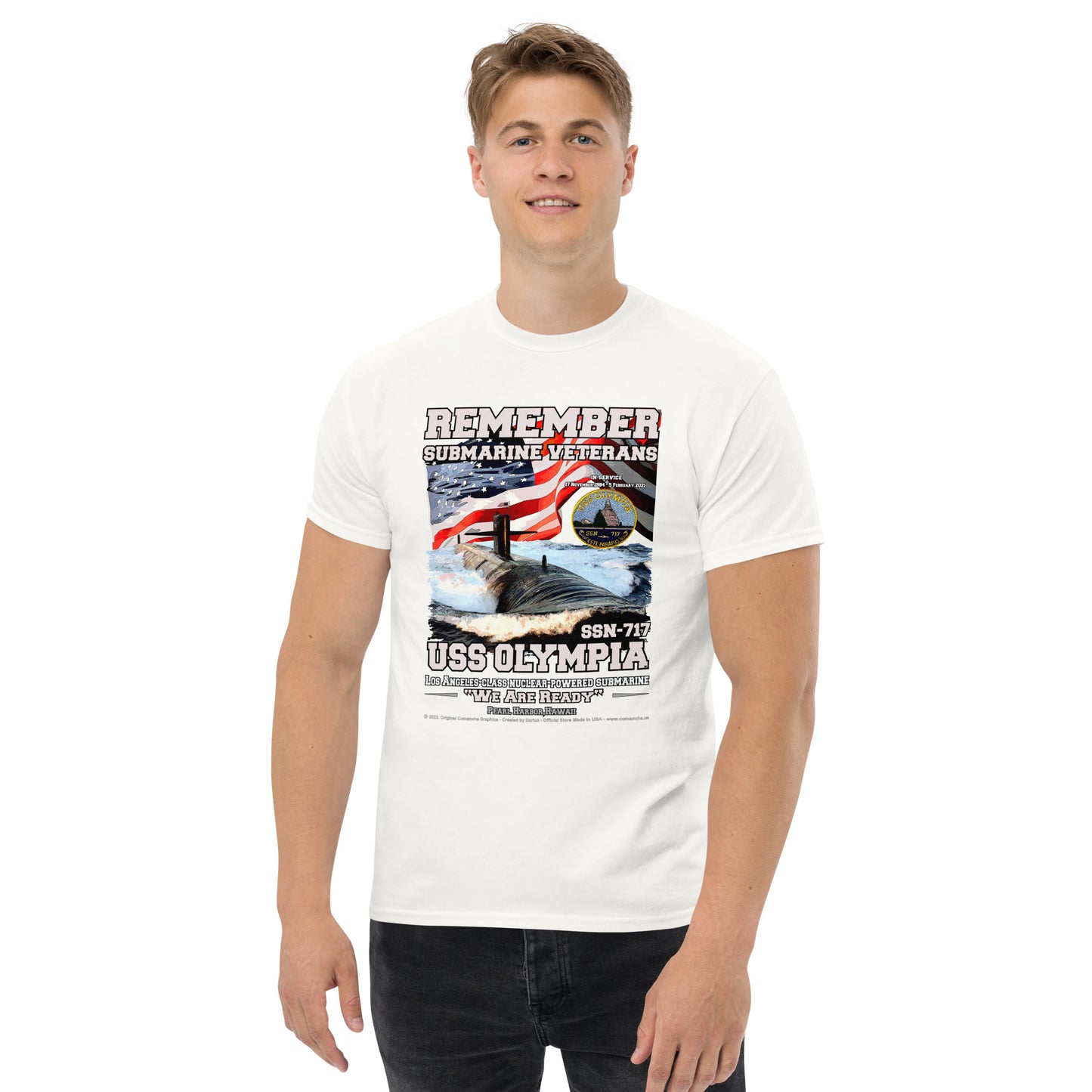 USS OLYMPIA SSN-717 Submarine veterans T-shirts,, Comancha T-shirts,