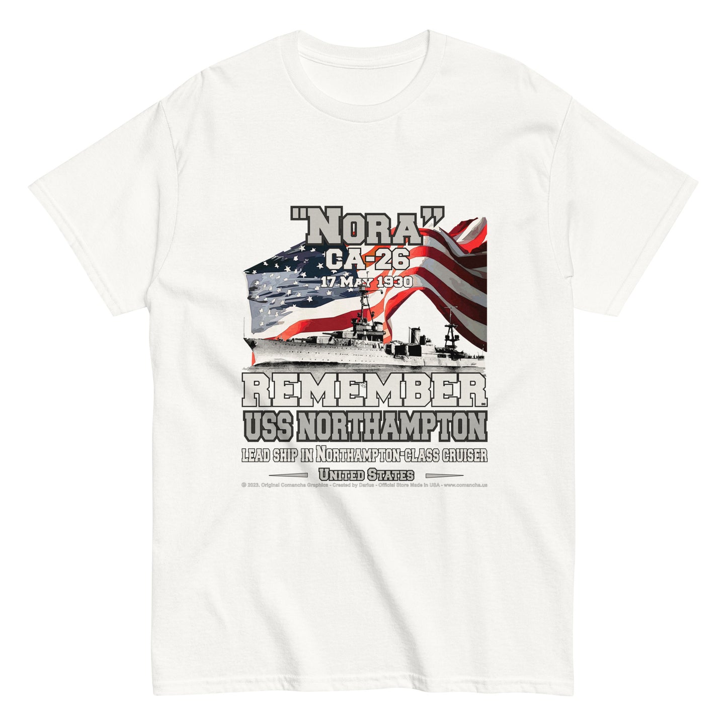 USS NORTHAMPTON CA-26 Cruiser Veterans Day T-shirt, Comancha T-shirts,