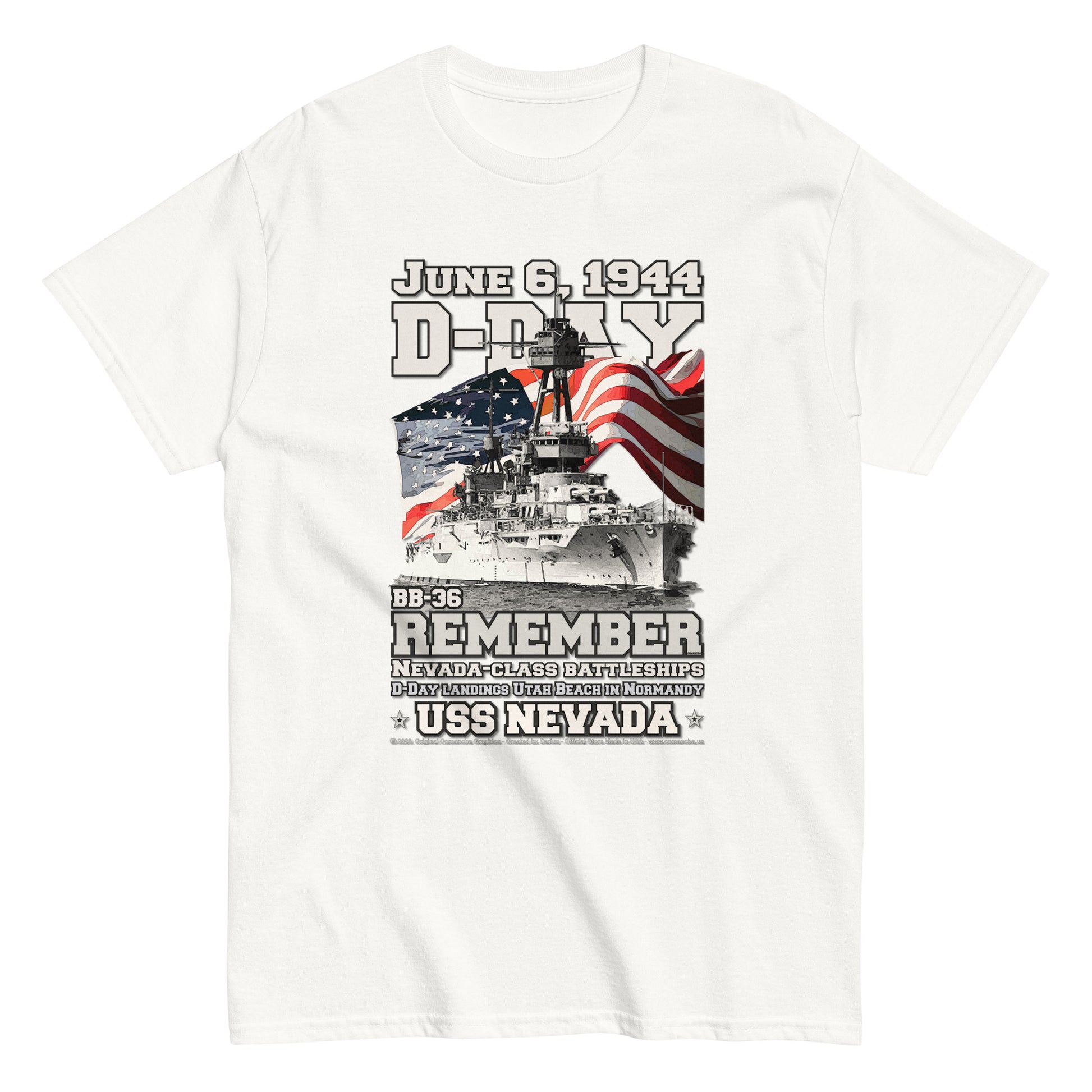 USS NEVADA BB-36 Battleship D-Day Veterans t-shirt, Comancha T-shirts,