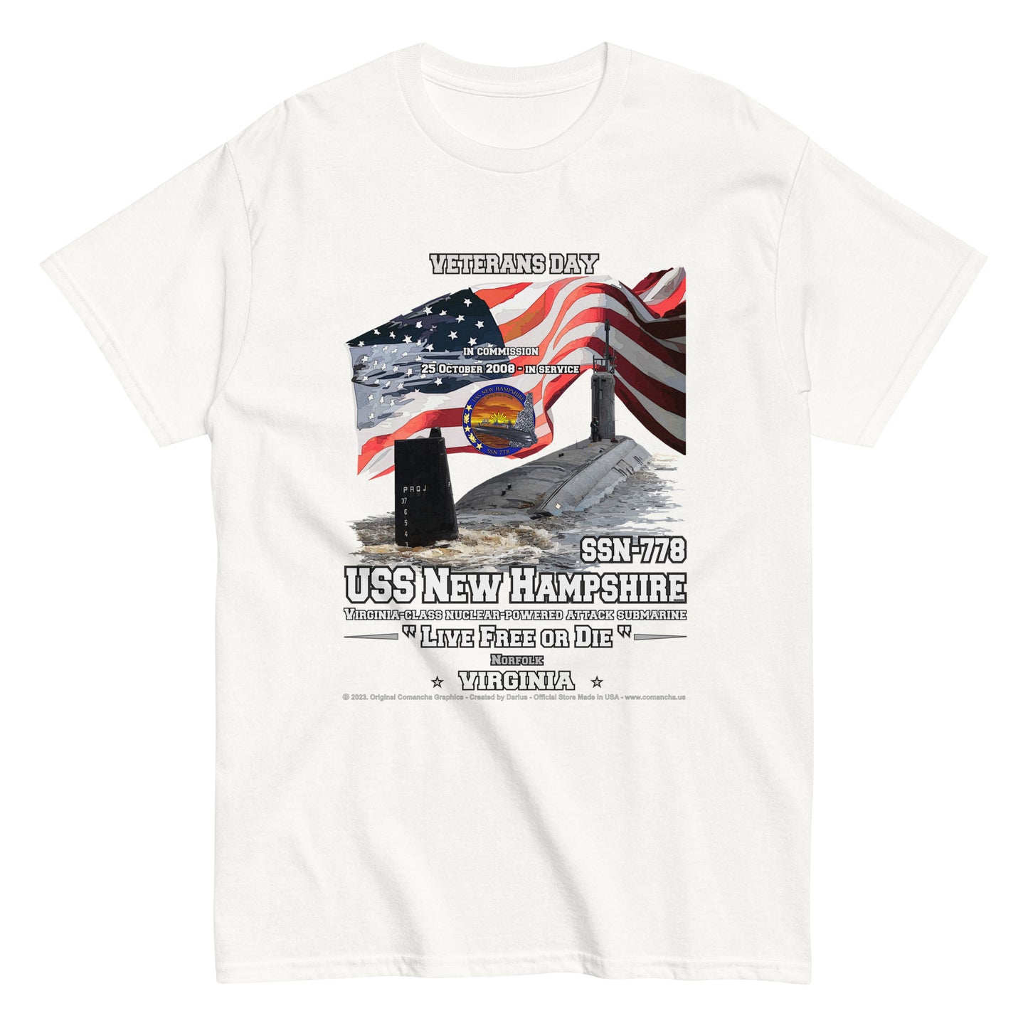 USS NEW HAMPHIRE SSN-778 Submarine Veterans t-shirt