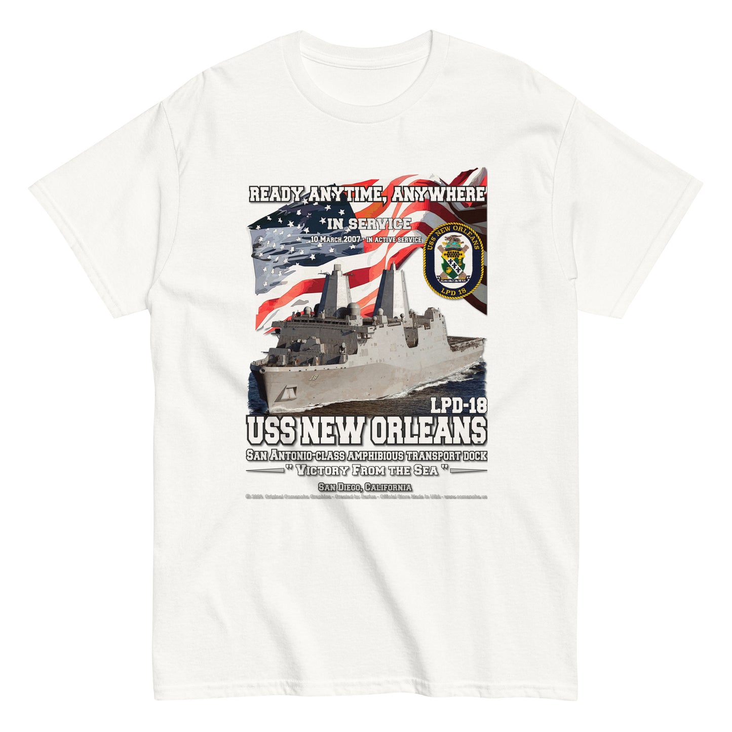 USS NEW ORLEANS CL-32 Cruiser Veterans t-shirt, Comancha T-shirts,