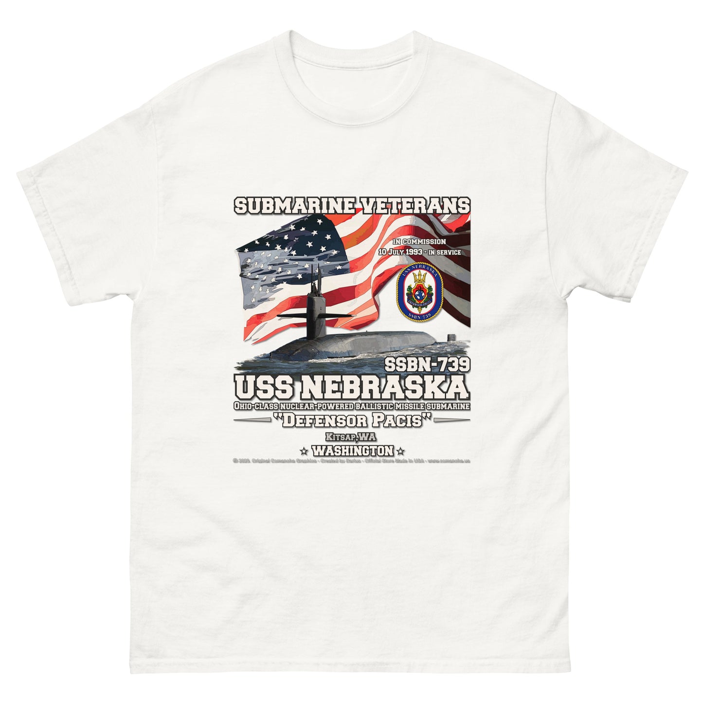 USS NEBRASKA SSBN-739 Submarine t-shirt