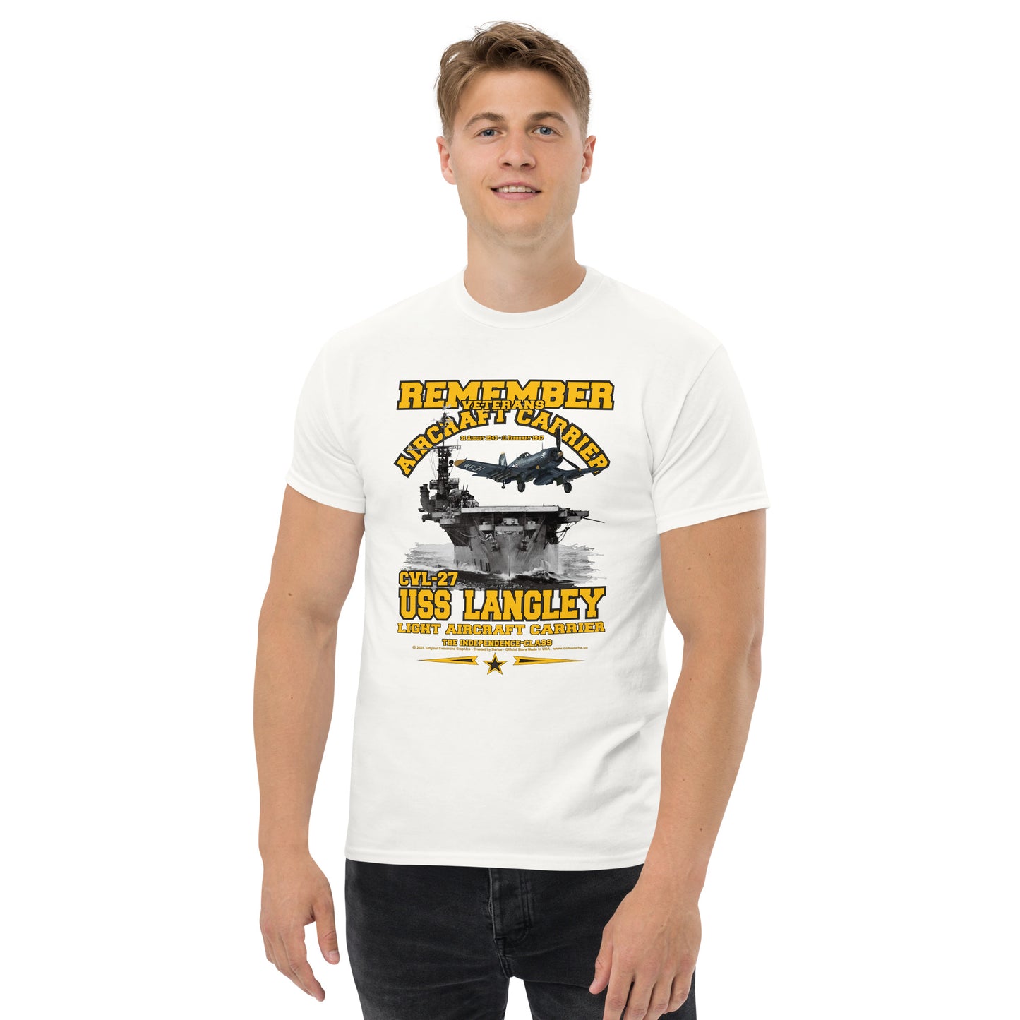 USS LANGLEY CVL-27 Aircraft Carrier T-Shirt