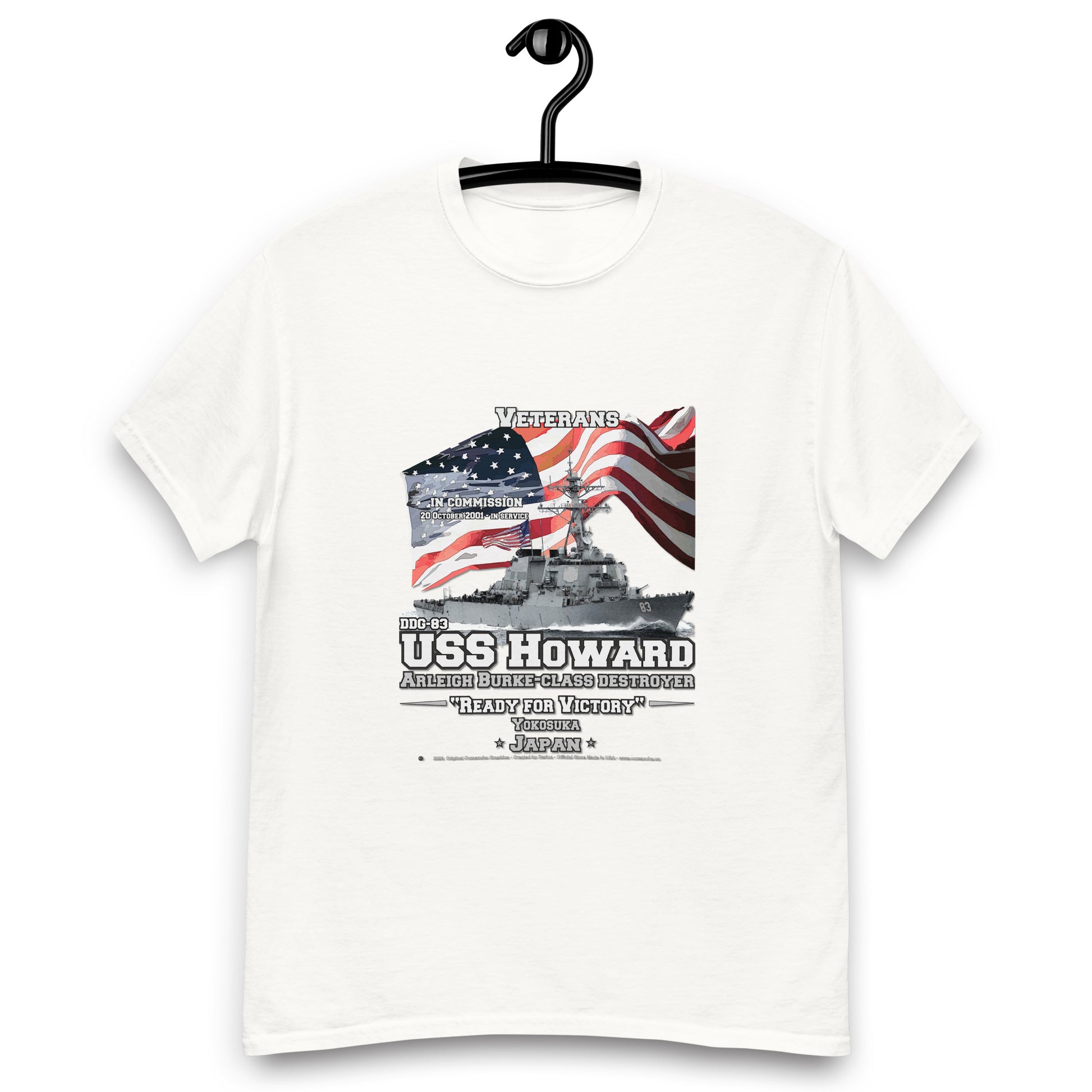 USS HOWARD DDG-83 T-shirt, US Navy Ships T-shirts, US Navy Veterans T-shirts, Destroyer Veterans t-shirts, Classic Comancha T-shirt, Comancha.us store, USS HOWARD DDG-83 Destroyer Veterans Classic Comancha T-shirt, Comancha.us store,