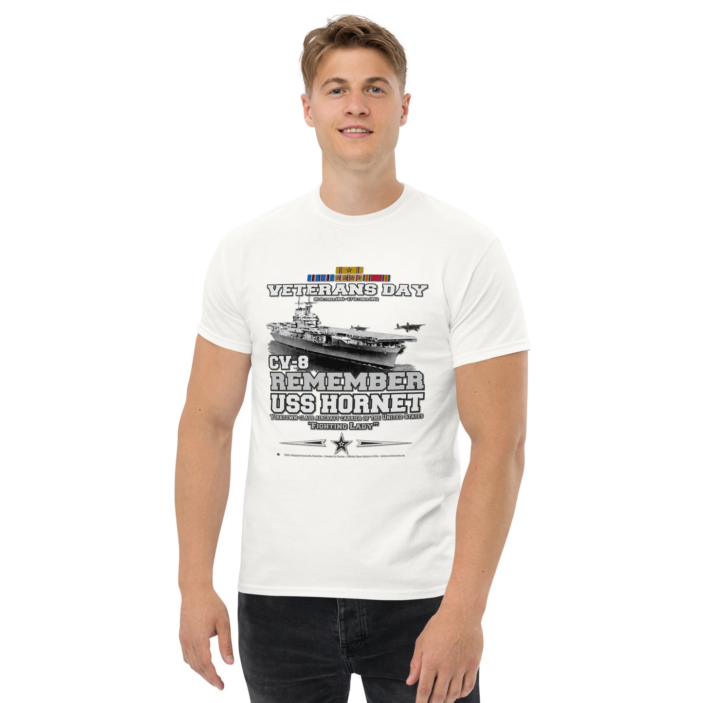 USS HORNET CV-8 t-shirt