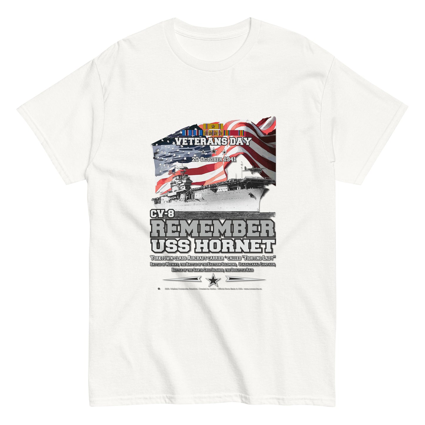 USS HORNET CV-8 Tee, US navy T-shirt,USS HORNET Tee, US NAVY Veterans T-Shirt, Aircraft Carrier Veterans Classic T-Shirt, Comancha.us T-Shirt Store, USS HORNET CV-8 t-shirt, Aircraft Carrier Veterans Classic T-Shirt, Comancha.us T-Shirt, 