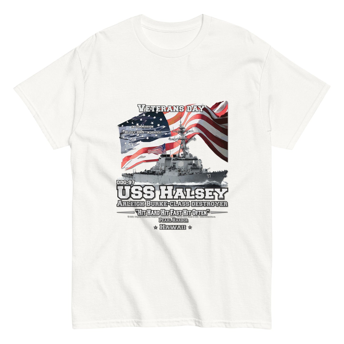 USS HALSEY tee,USS HALSEY DDG-97 Destroyer, tee Navy Classic T-shirt, Comancha Store, USS HALSEY DDG-97 Destroyer Veterans Classic T-shirt, Comancha T-shirt Store,