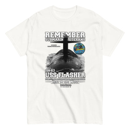 USS FLASHER tee, USS FLASHER veterans tee,USS FLASHER SSN-613 Submarine Veterans Classic Tee, Comancha Navy Design,