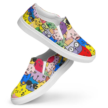 I Love Cats Men’s slip-on canvas shoes