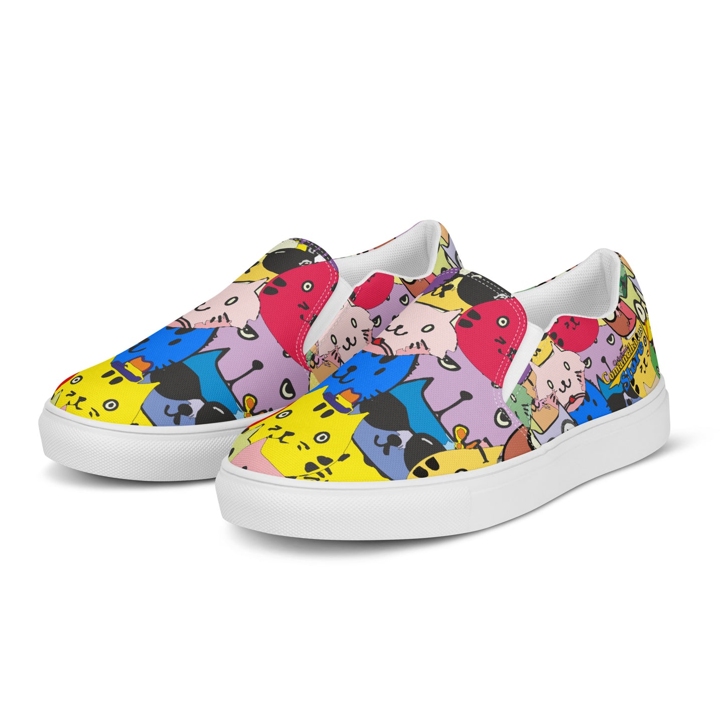 I Love Cats Men’s slip-on canvas shoes