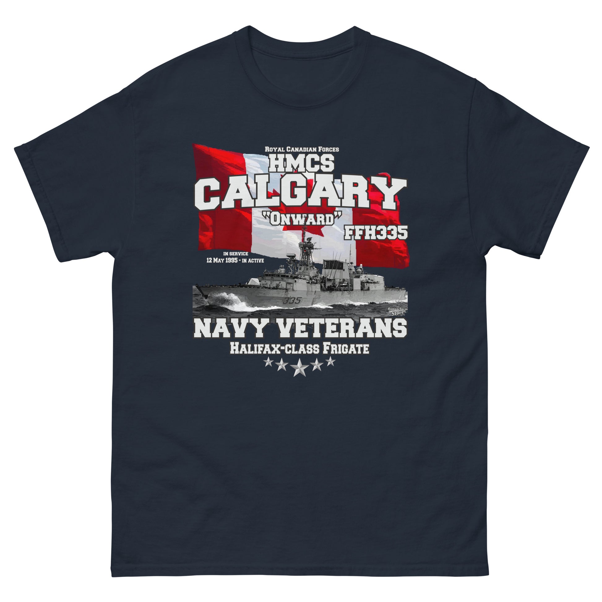 HMCS Calgary FFH335 frigate T-shirt, Halifax Class Frigate, Comancha Store,