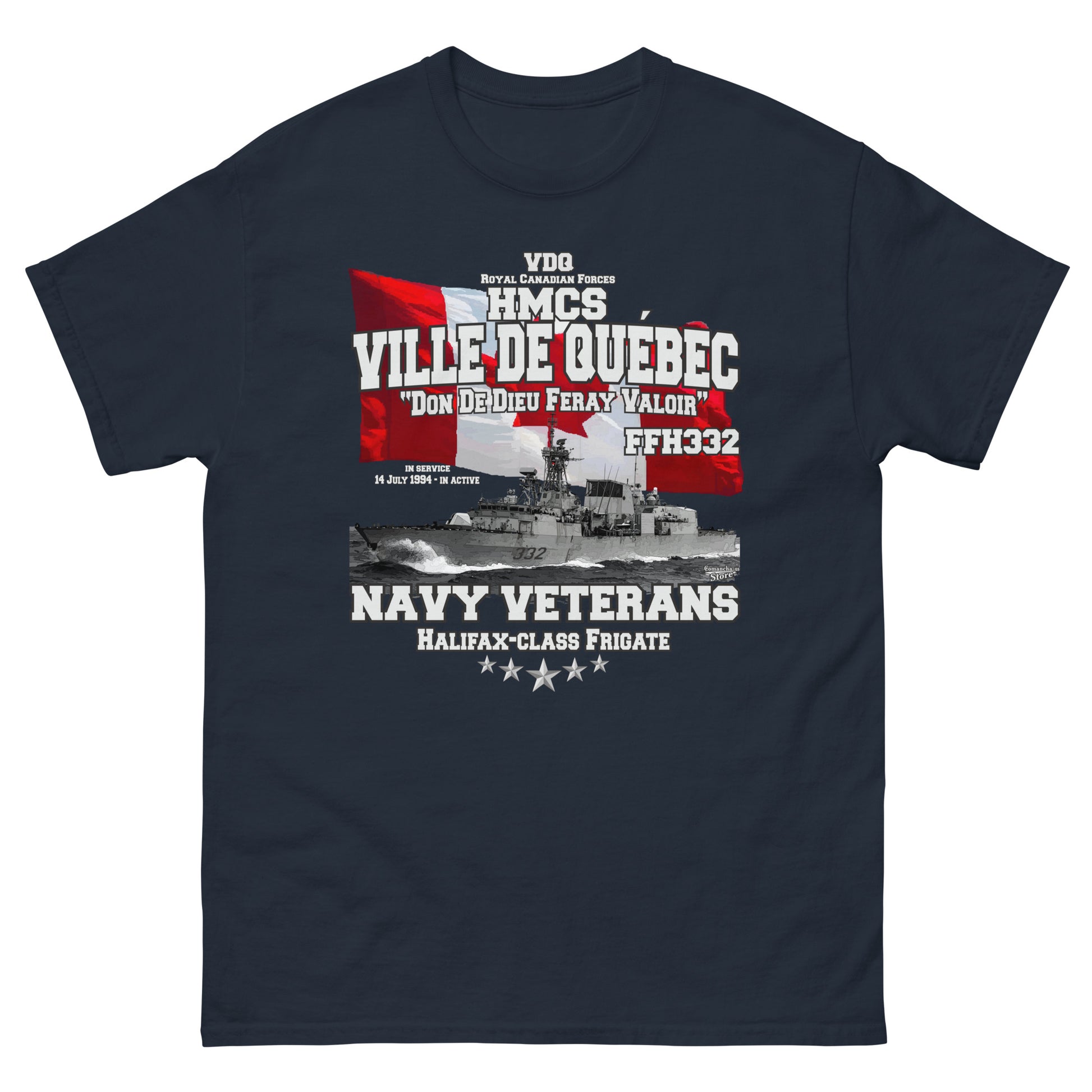 HMCS Ville de Quebec FFH332 frigate T-shirt, Comancha Store,