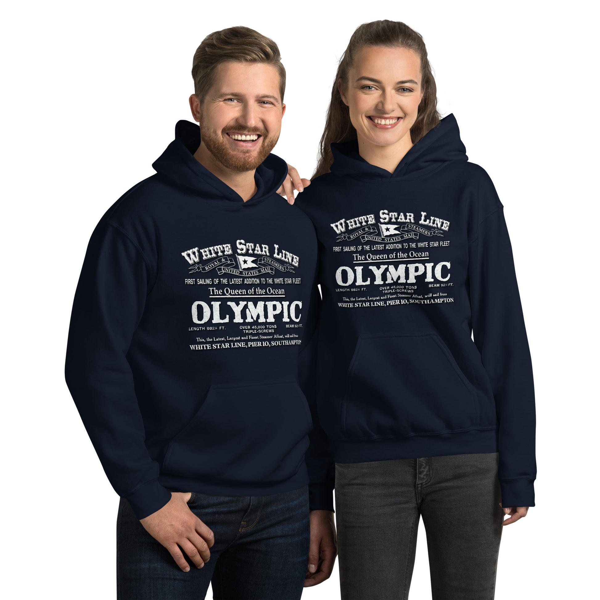 WHITE STAR LINE - Olympic Unisex Hoodie,Olympic transatlantic hoodie, WHITE STAR LINE - Olympic Unisex Hoodie,