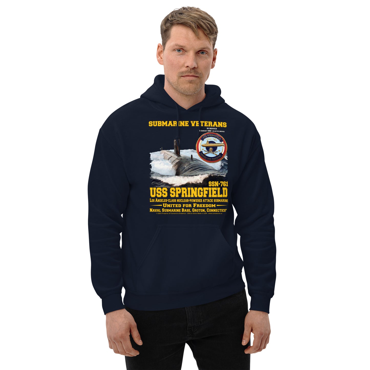 USS Springfield hoodie,USS Springfield sweatshirt,USS Springfield SSN-761 Submarine Hoodie,