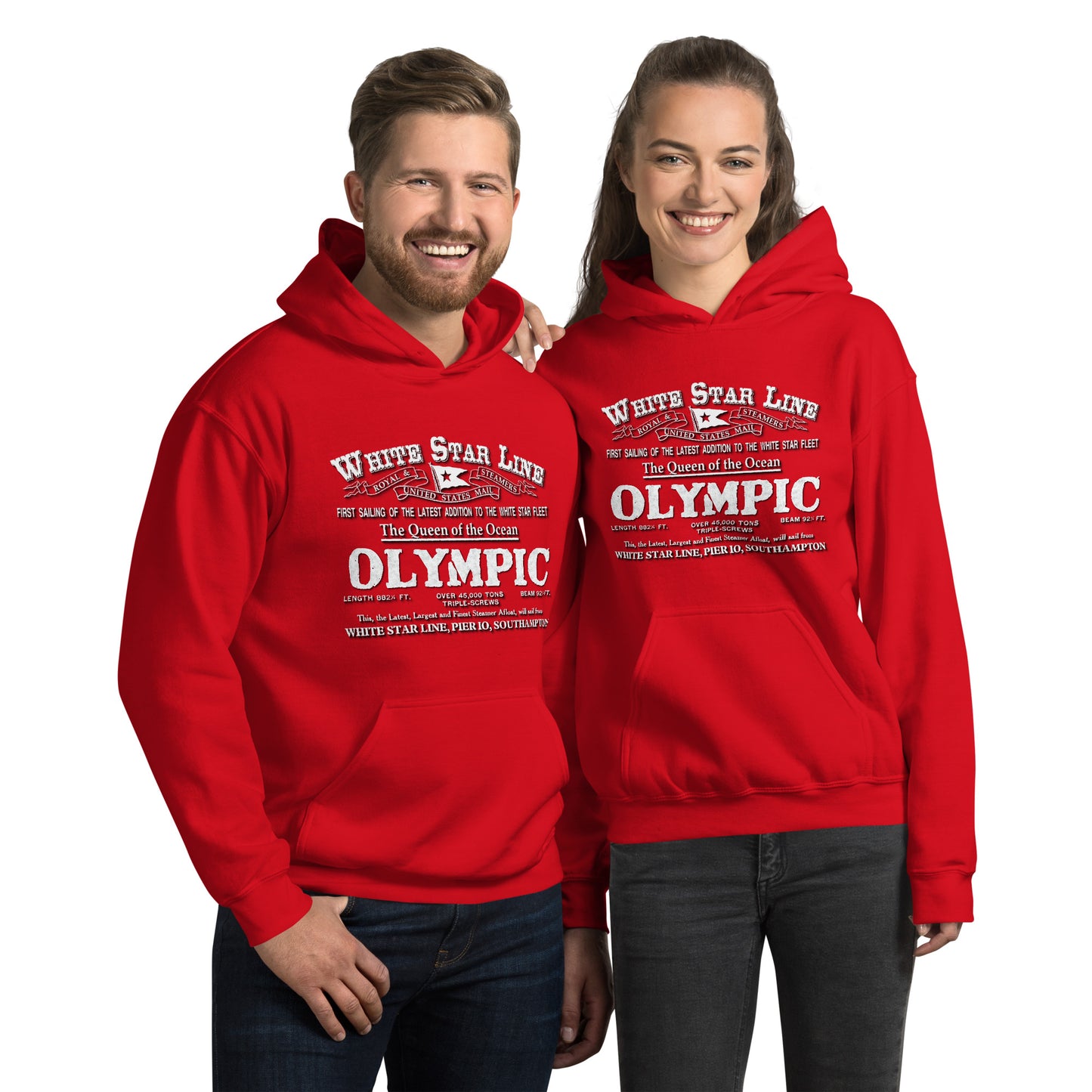 WHITE STAR LINE - Olympic Unisex Hoodie,Olympic transatlantic hoodie, WHITE STAR LINE - Olympic Unisex Hoodie,