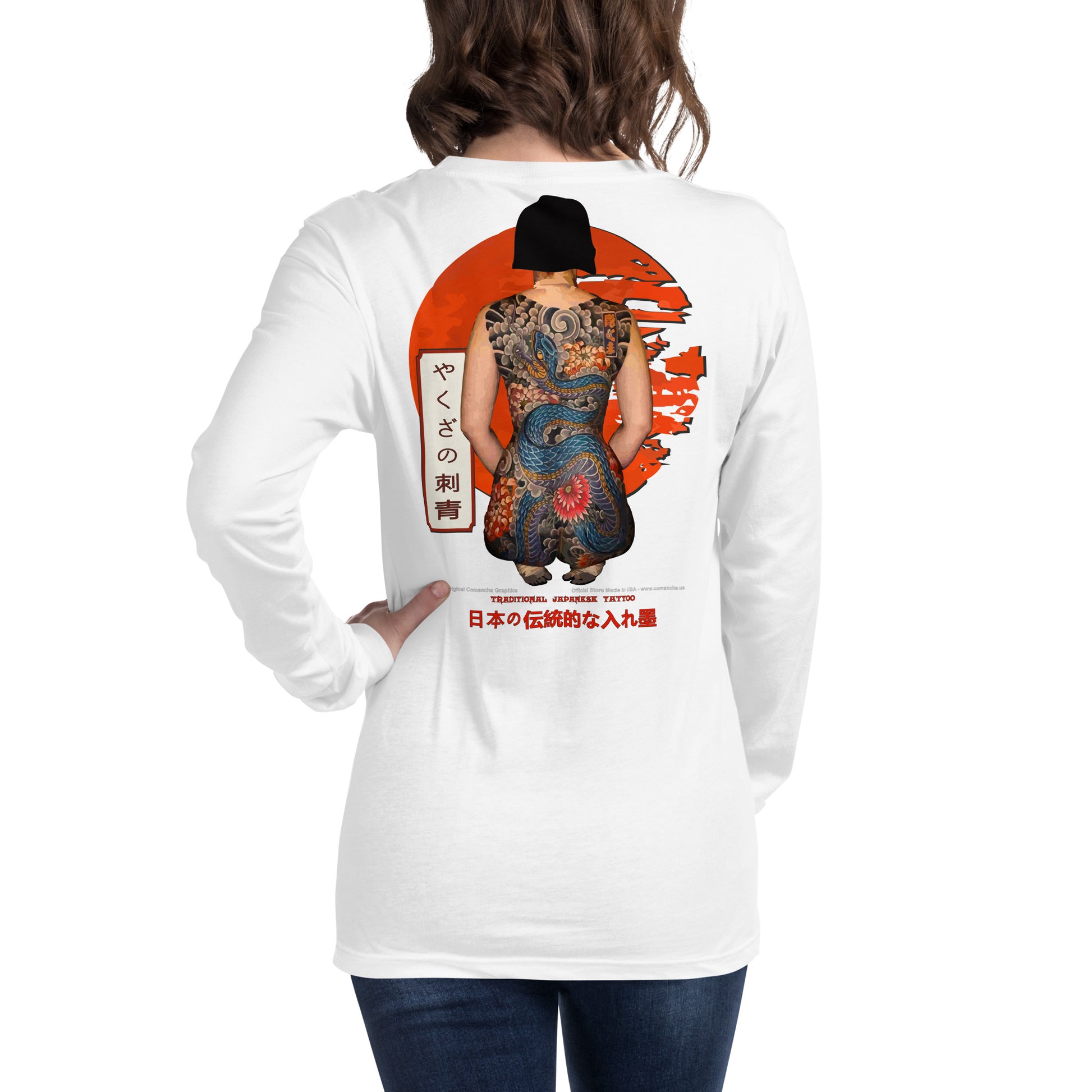 Japanese Tattoo Long Sleeve Tee, Japanese Tattoo t-shirt, Comancha Graphics,