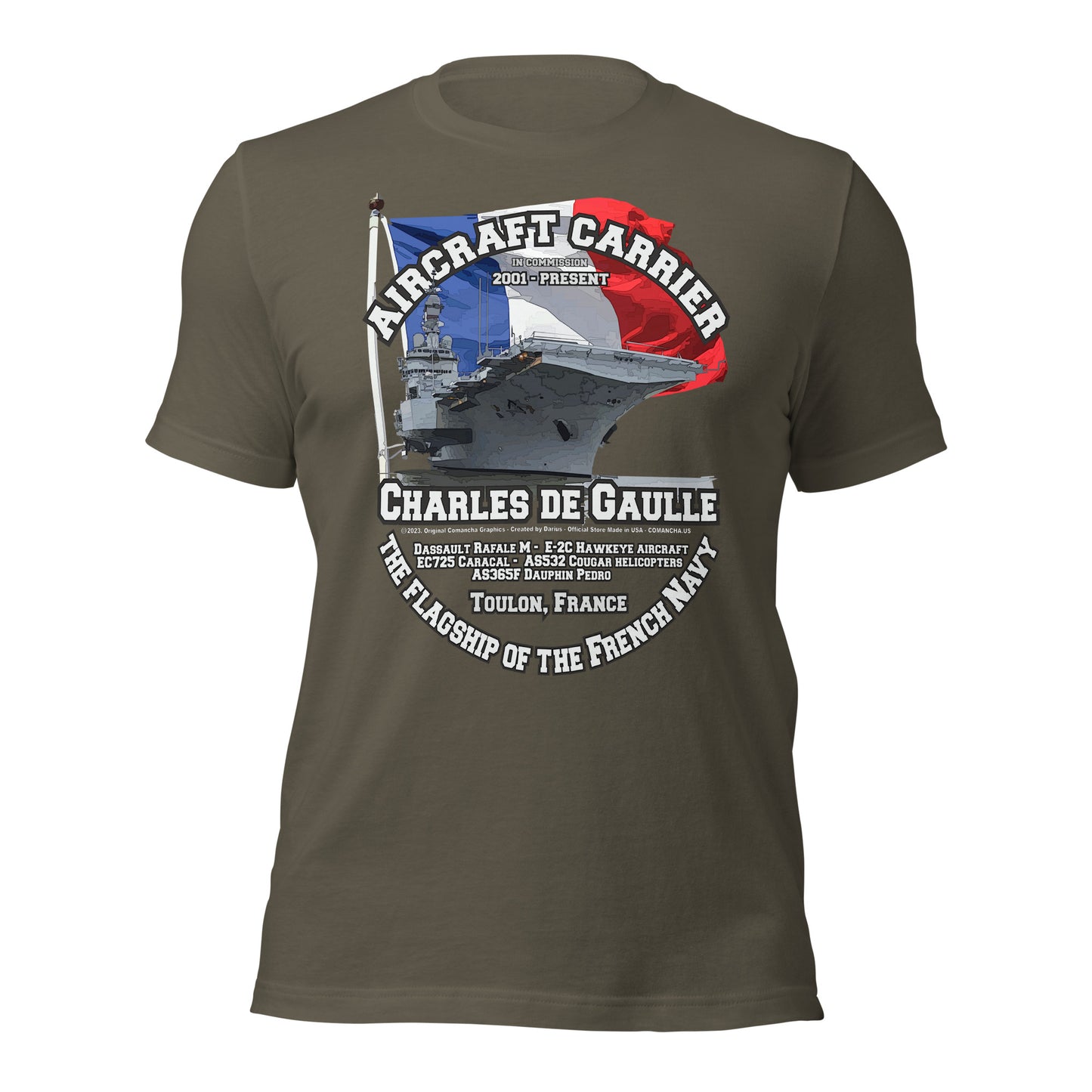 CHARLES DE GAULLE Ship t-shirt, French aircraft carrier T-SHIRT,CHARLES DE GAULLE Aircraft carrier t-shirt, CHARLES DE GAULLE French Navy t-shirt,