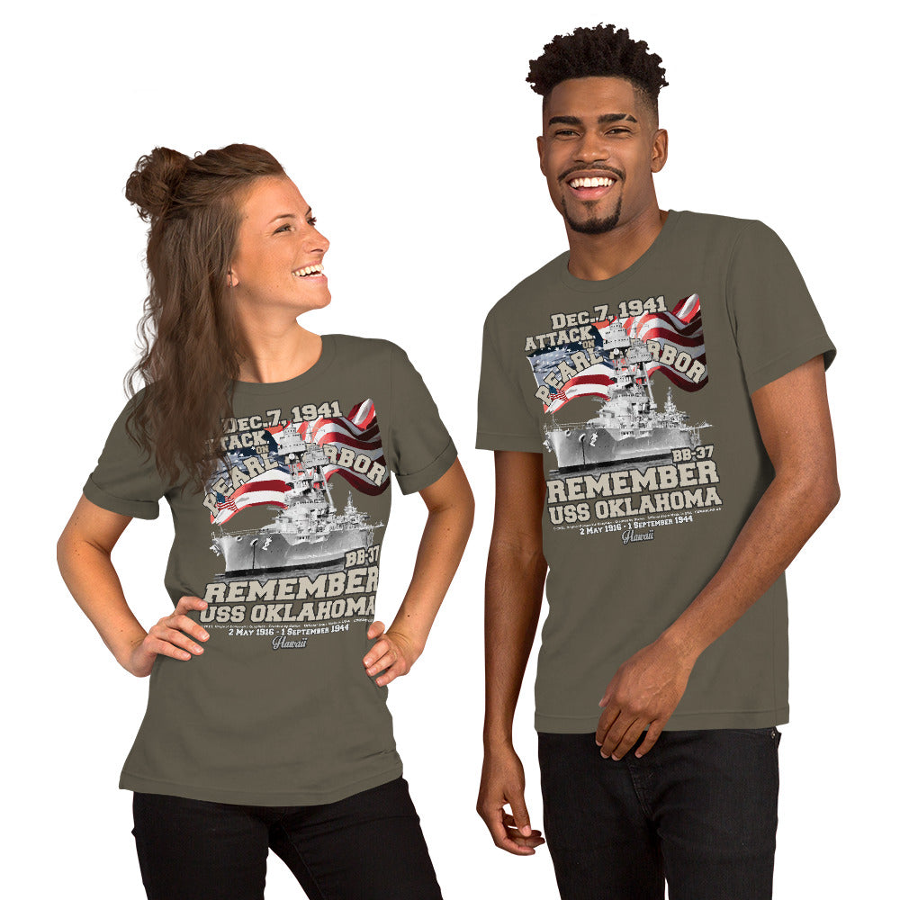 USS OKLAHOMA BB-37 t-shirt, Pearl harbor t-shirt,remember pearl harbor tee,US Navy Battleship T-shirt, USS OKLAHOMA T-shirt,comancha,comancha graphics,tees,