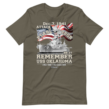 USS OKLAHOMA BB-37 t-shirt, Pearl harbor t-shirt,remember pearl harbor tee,US Navy Battleship T-shirt, USS OKLAHOMA T-shirt,comancha,comancha graphics,tees,