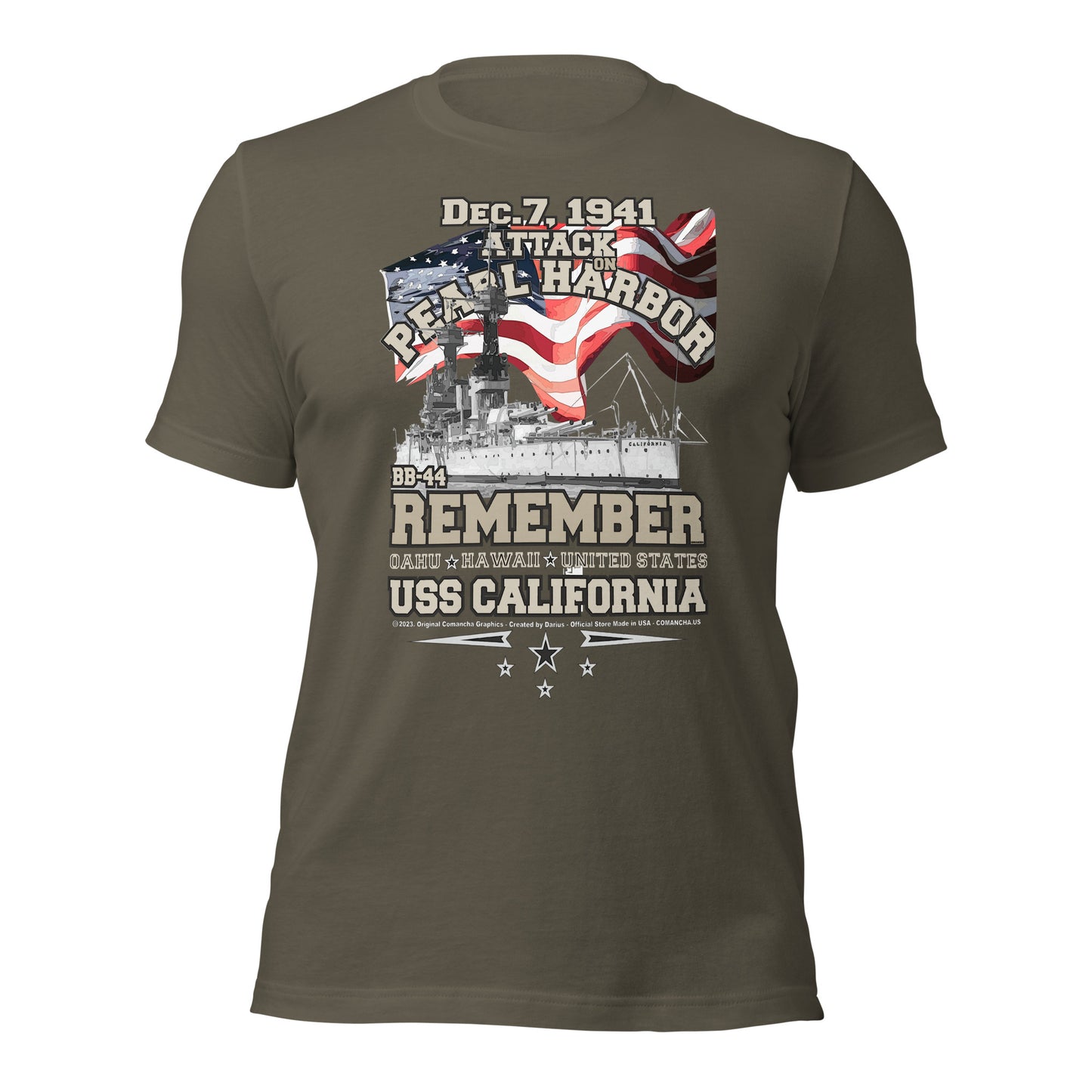 USS CALIFORNIA t-shirt, US Navy Battleship Veterans T-shirt, USS CALIFORNIA BB-44 T-shirt, USS CALIFORNIA pearl harbor tee,USS CALIFORNIA veterans tee,comancha graphics,