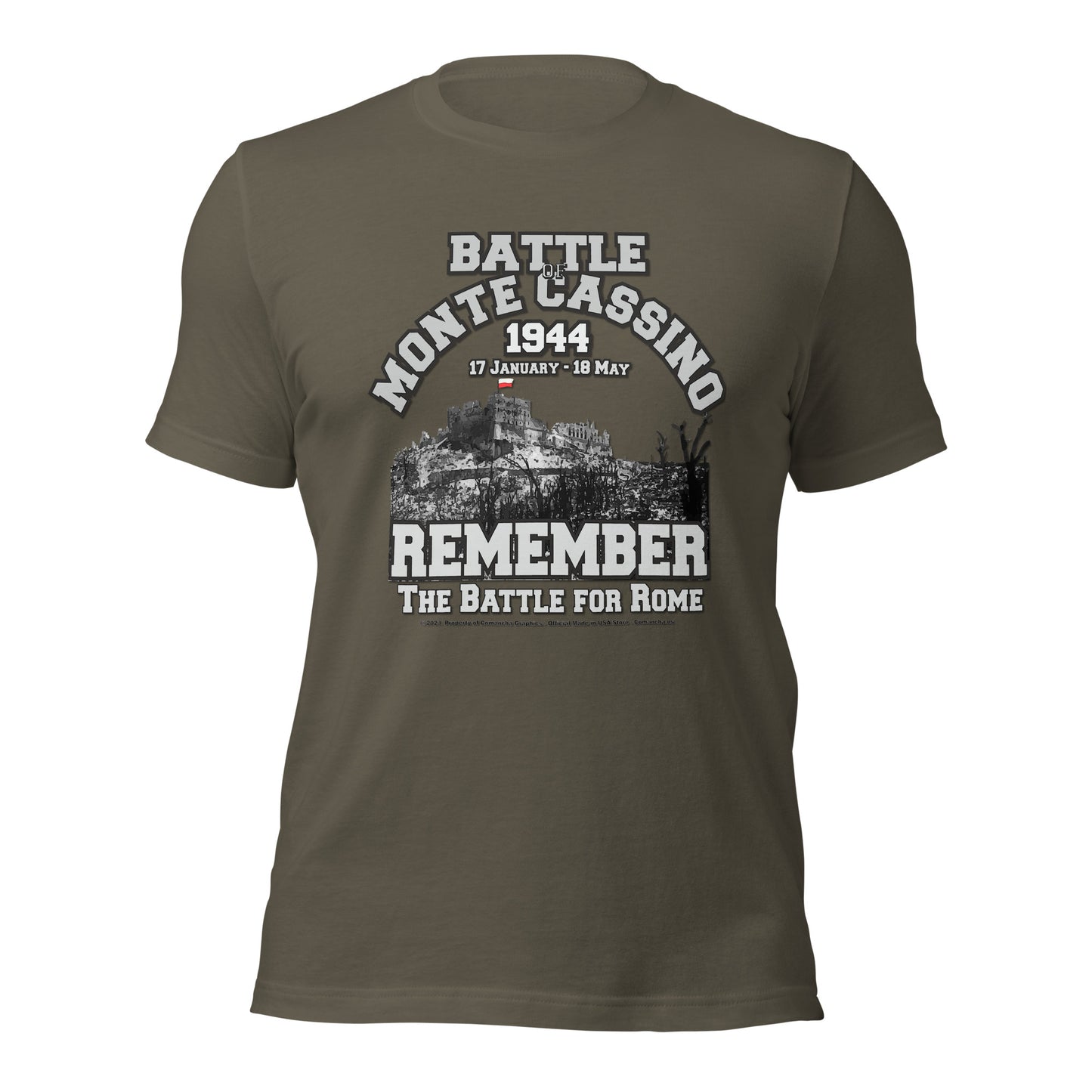 Battle of Monte Cassino T-shirt, Monte Cassino Tee,comancha Graphics tee,