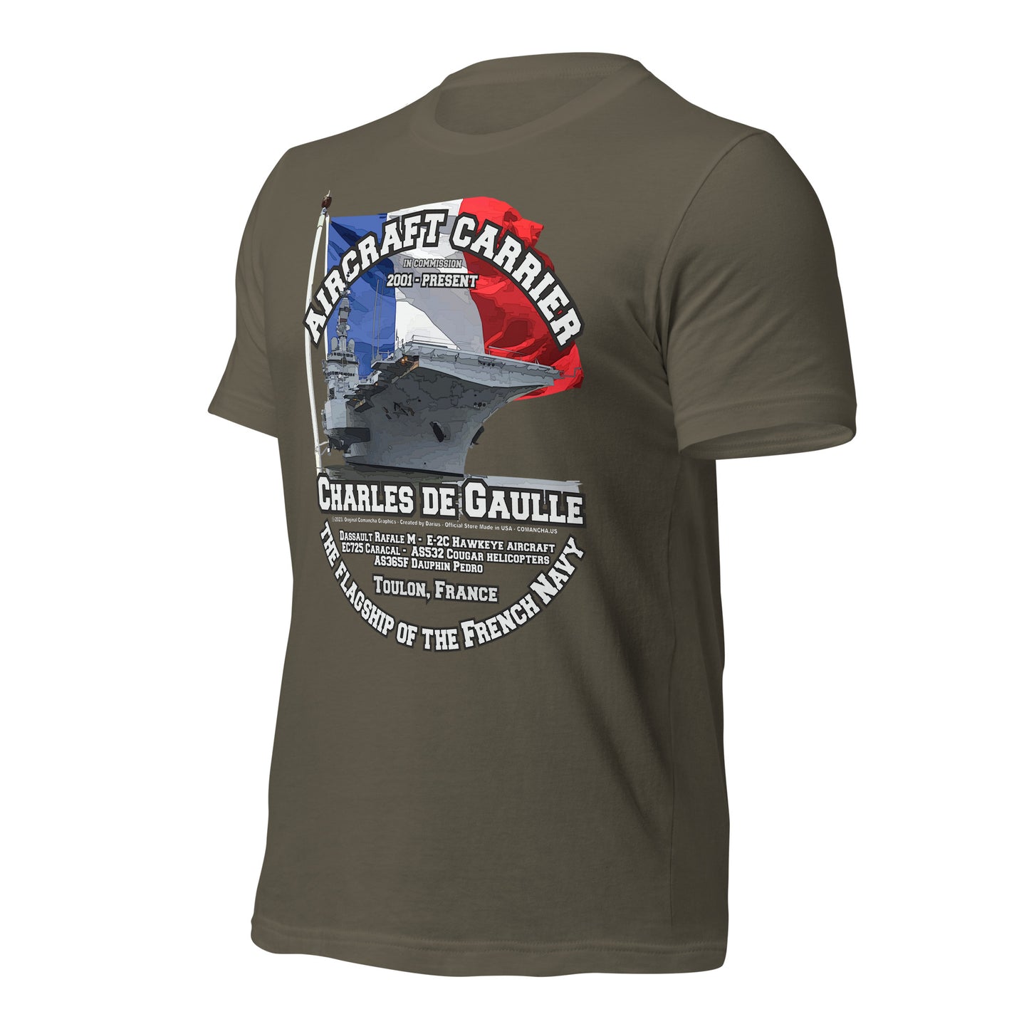 CHARLES DE GAULLE Aircraft carrier t-shirt