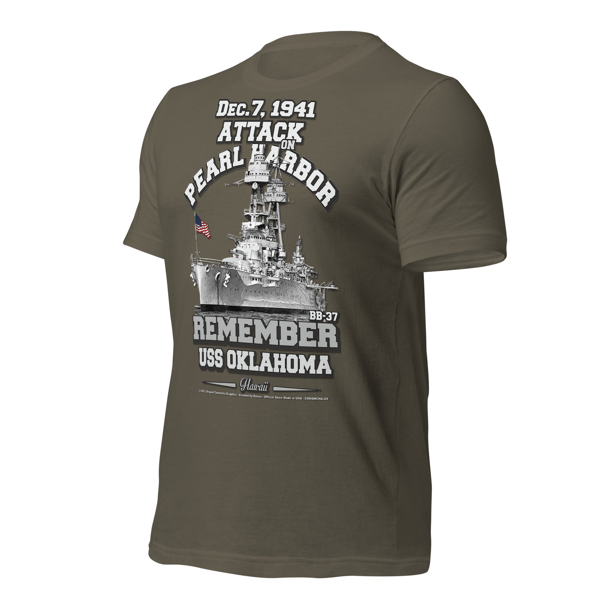 USS OKLAHOMA BB-37 t-shirt, Pearl harbor t-shirt,remember pearl harbor tee,US Navy Battleship T-shirt, USS OKLAHOMA T-shirt,comancha,comancha graphics,tees,