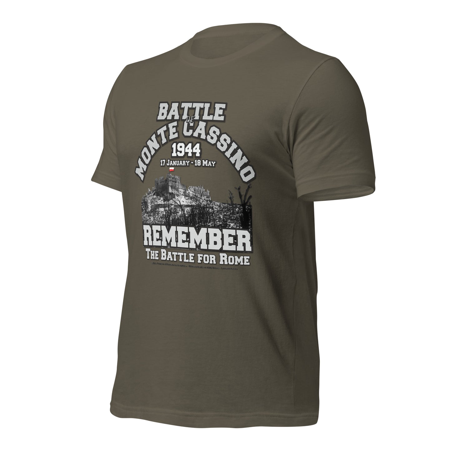 Battle of Monte Cassino T-shirt, Monte Cassino Tee,comancha Graphics tee,