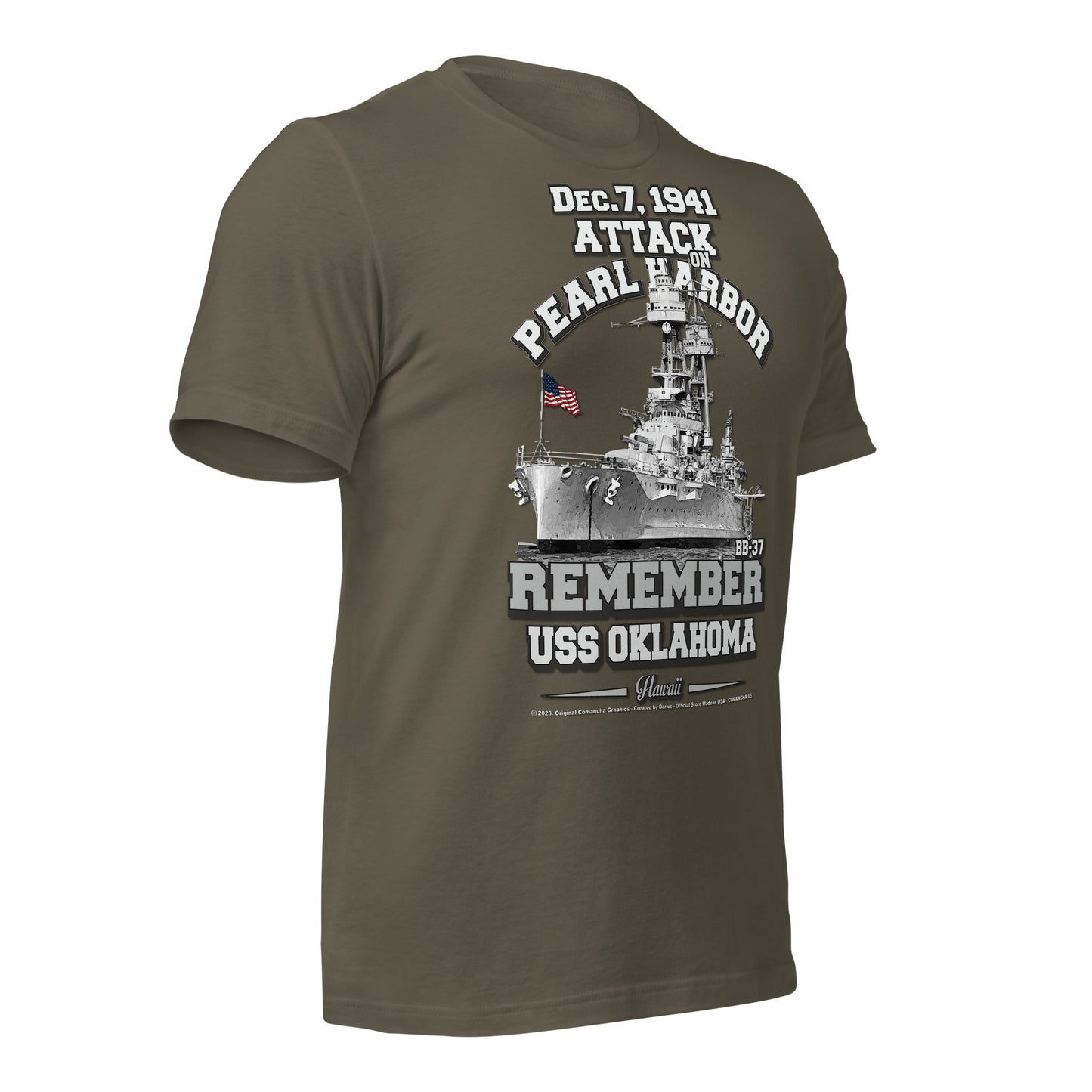 USS OKLAHOMA BB-37 t-shirt, Pearl harbor t-shirt,remember pearl harbor tee,US Navy Battleship T-shirt, USS OKLAHOMA T-shirt,comancha,comancha graphics,tees,