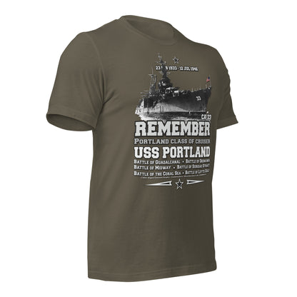 USS PORTLAND t-shirt, US Navy veterans T-shirt, US Navy Cruiser T-shirt, USS PORTLAND CA-33 T-shirt, Comancha,Tees,Midway veterans tee,