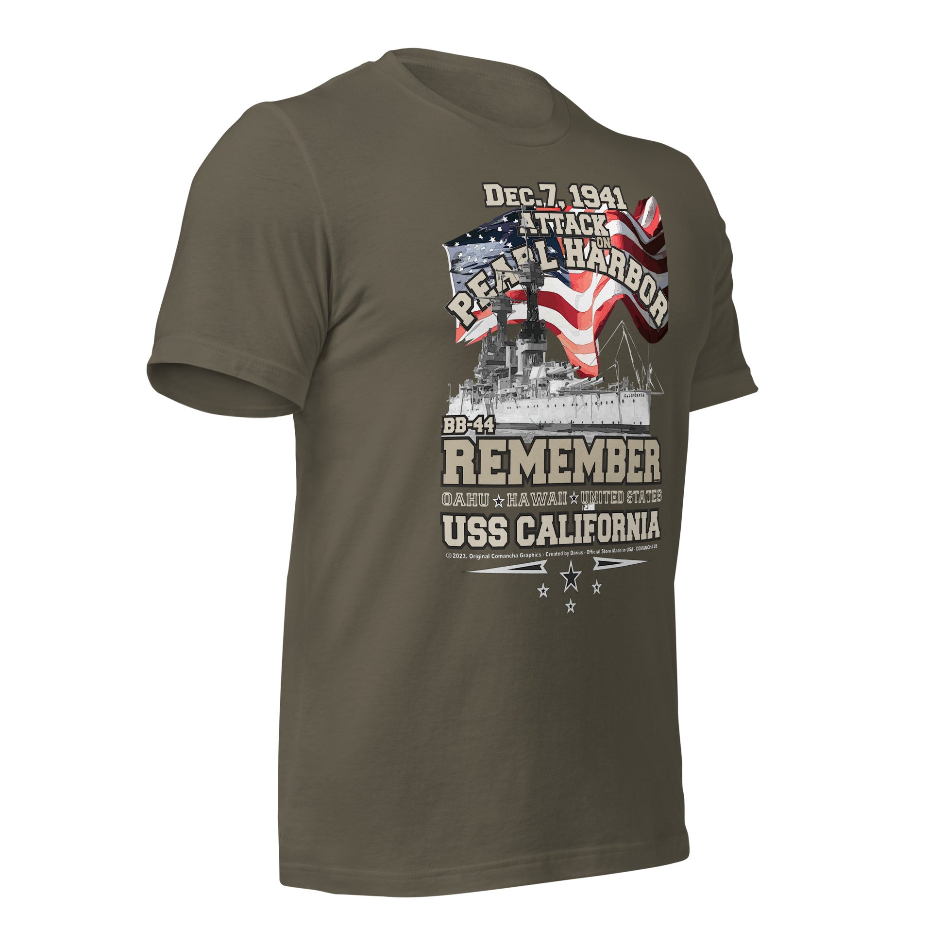 USS CALIFORNIA t-shirt, US Navy Battleship Veterans T-shirt, USS CALIFORNIA BB-44 T-shirt, USS CALIFORNIA pearl harbor tee,USS CALIFORNIA veterans tee,comancha graphics,