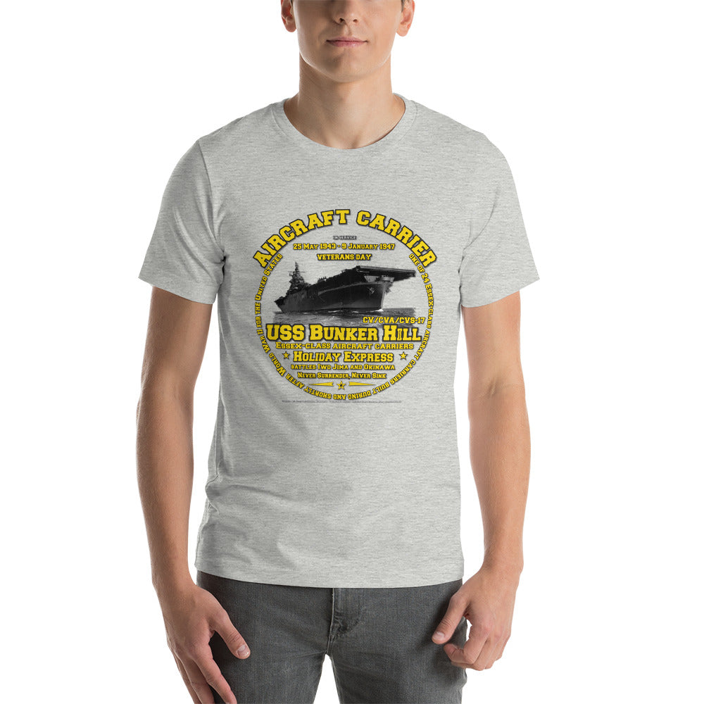 USS BUNKER HILL t-shirt,USS BUNKER HILL CV-17 t-shirt,Aircraft Carrier Veterans Unisex t-shirt, Comancha Navy Veterans T-shirts,