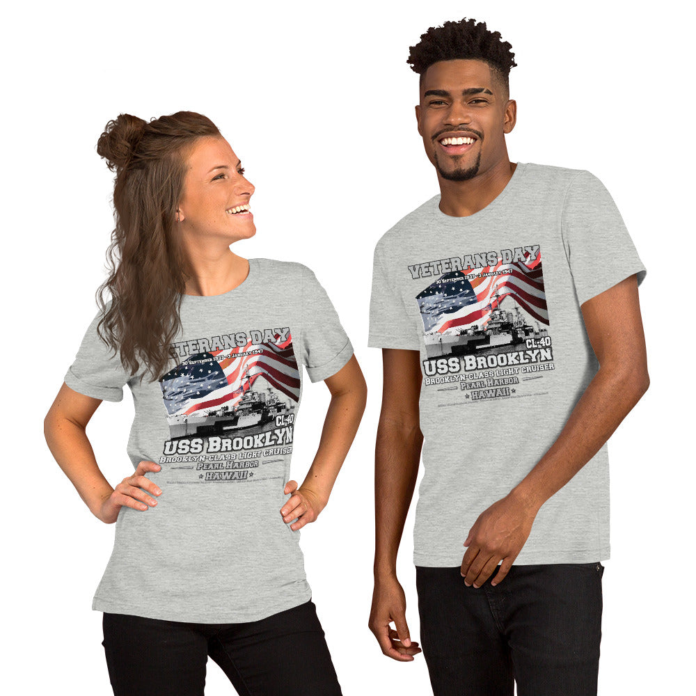 USS BROOKLYN t-shirt,USS BROOKLYN CL-40 t-shirt, Light Cruiser Veterans Unisex t-shirt, Navy Veterans T-shirts,