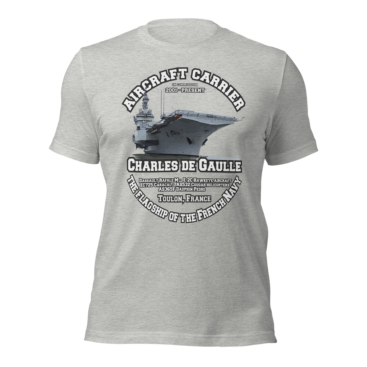 CHARLES DE GAULLE Ship t-shirt, French aircraft carrier T-SHIRT,CHARLES DE GAULLE Aircraft carrier t-shirt, CHARLES DE GAULLE French Navy t-shirt,