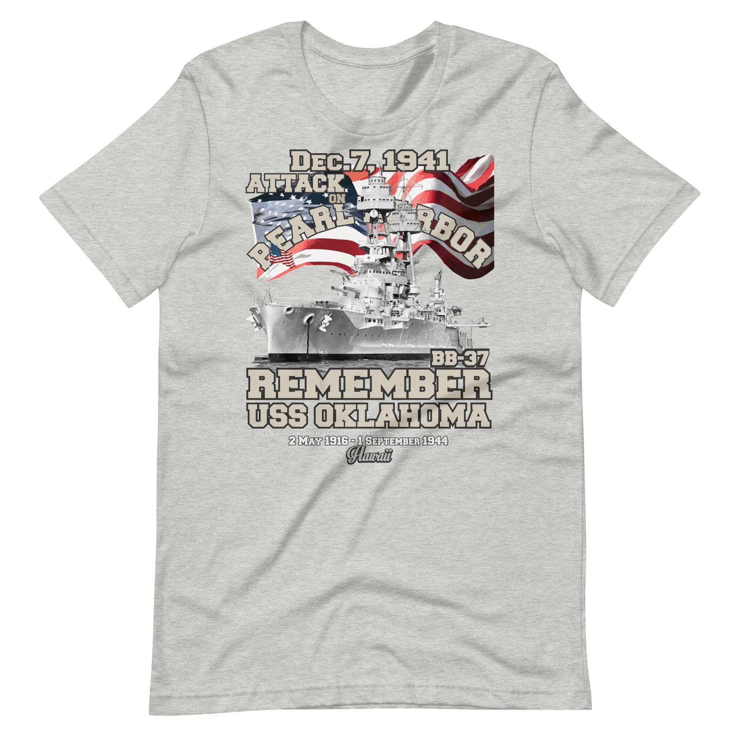 USS OKLAHOMA BB-37 t-shirt, Pearl harbor t-shirt,remember pearl harbor tee,US Navy Battleship T-shirt, USS OKLAHOMA T-shirt,comancha,comancha graphics,tees,