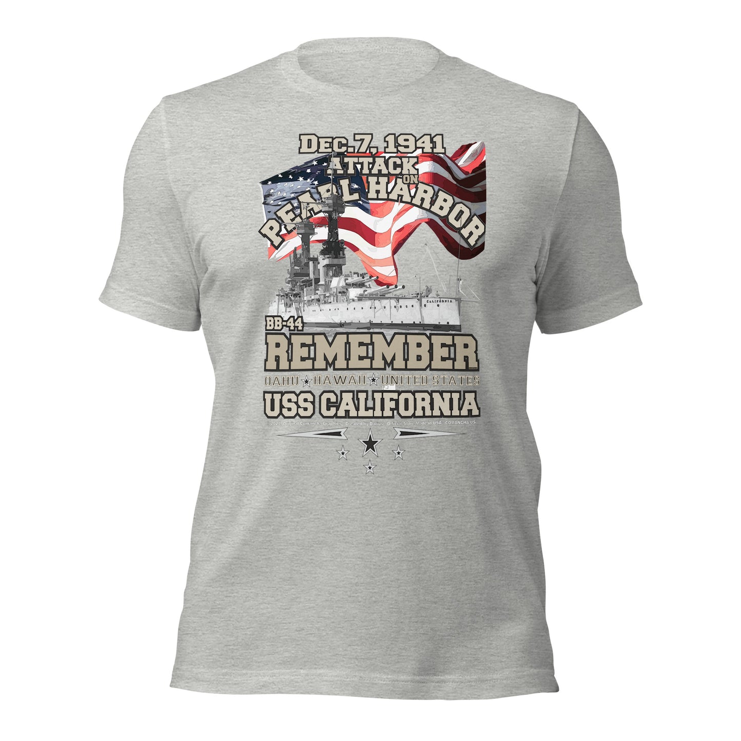 USS CALIFORNIA t-shirt, US Navy Battleship Veterans T-shirt, USS CALIFORNIA BB-44 T-shirt, USS CALIFORNIA pearl harbor tee,USS CALIFORNIA veterans tee,comancha graphics,