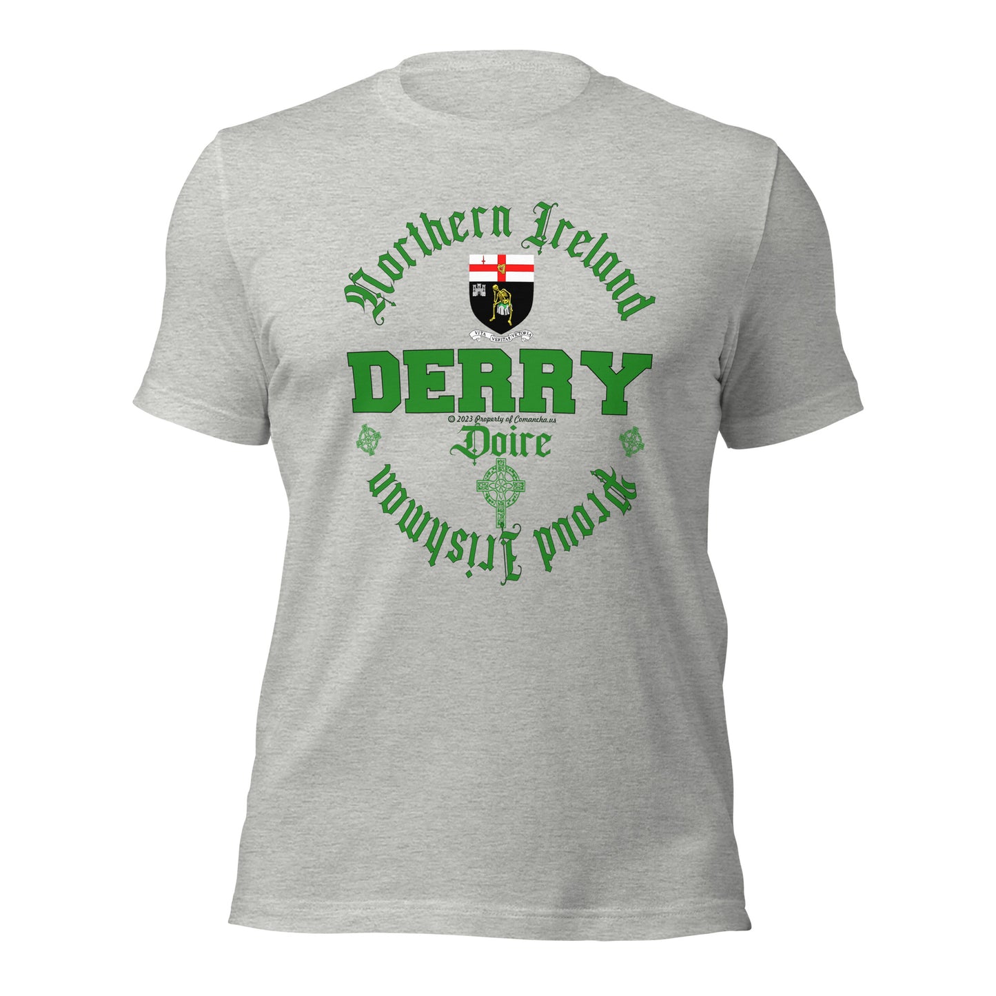 DERRY city tee,DERRY t-shirt, DERRY Ireland tee,DERRY - Northern Ireland t-shirt, Comancha Graphics,