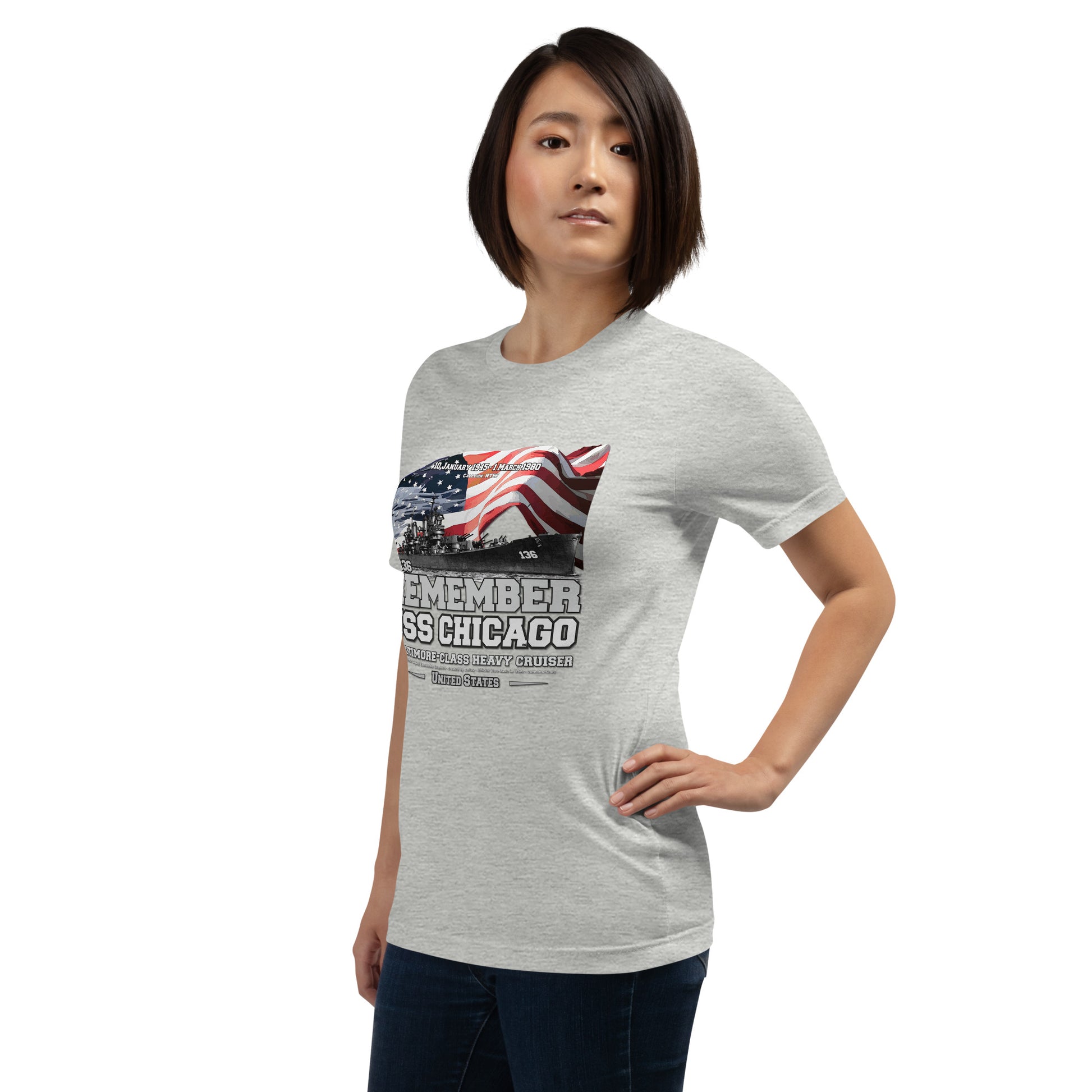 USS CHICAGO tee,USS CHICAGO CA-136 Tee, US Heavy Cruiser Veterans T-shirts, Comancha T-shirts,