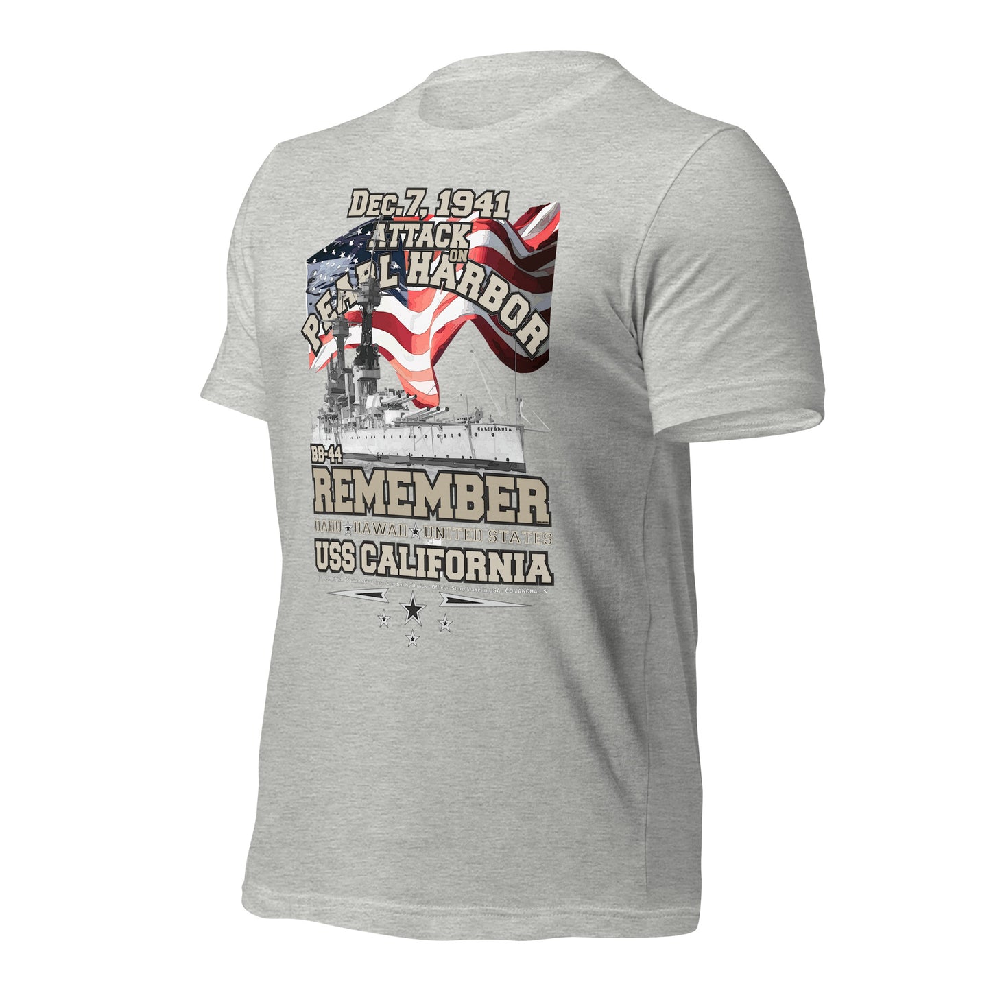 USS CALIFORNIA t-shirt, US Navy Battleship Veterans T-shirt, USS CALIFORNIA BB-44 T-shirt, USS CALIFORNIA pearl harbor tee,USS CALIFORNIA veterans tee,comancha graphics,