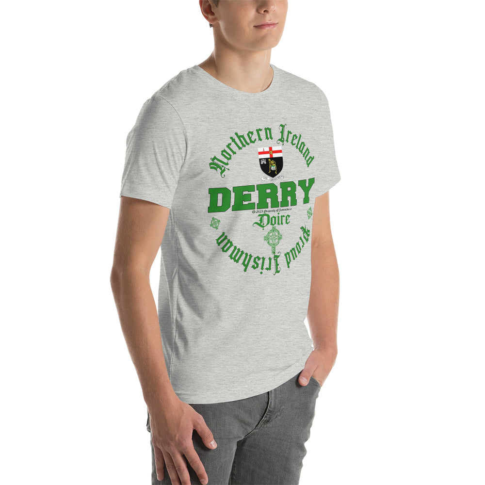 DERRY city tee,DERRY t-shirt, DERRY Ireland tee,DERRY - Northern Ireland t-shirt, Comancha Graphics,