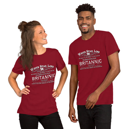 BRITANNIC - White Star Line Unisex t-shirt,Britannic T-shirt,Comancha t-shirts,