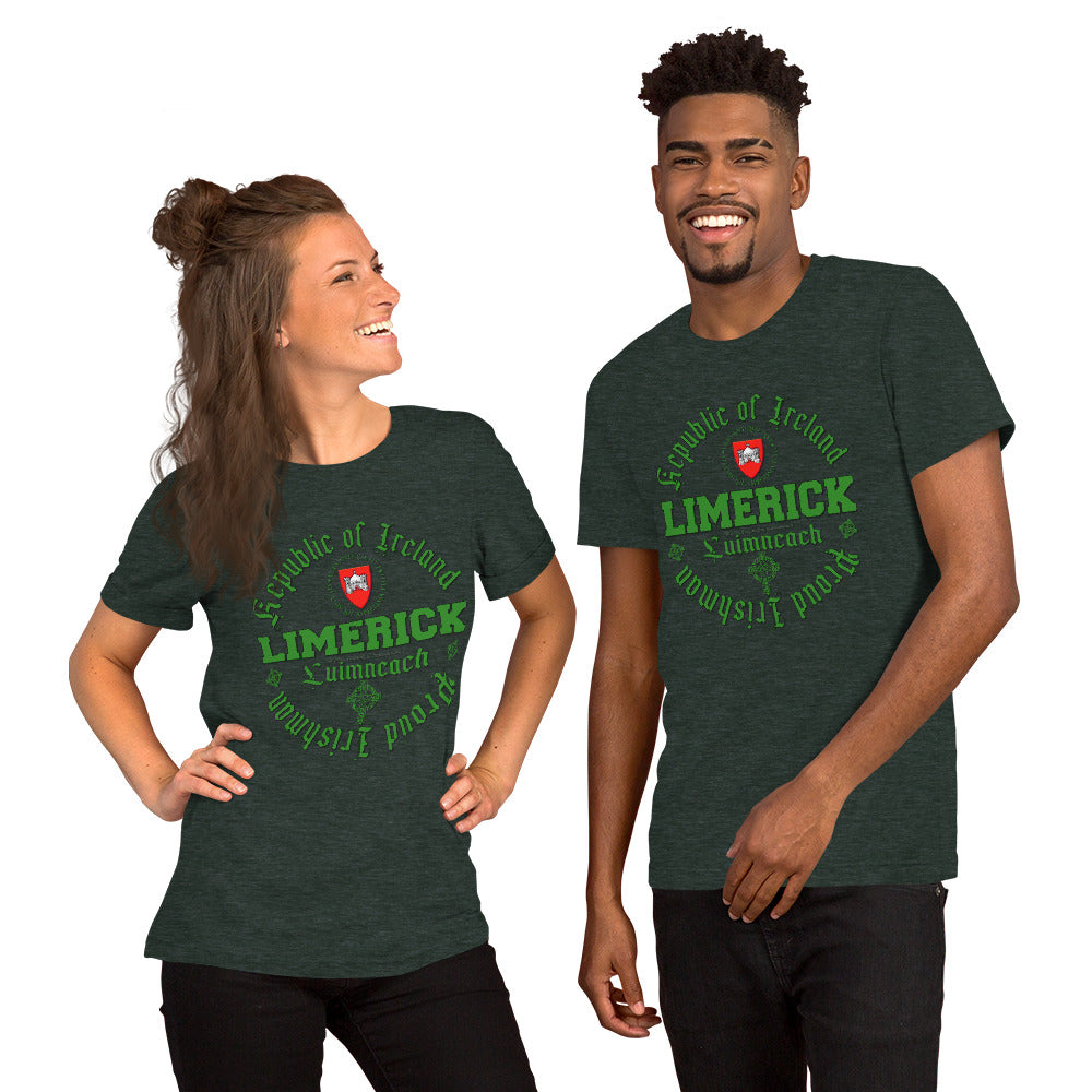 LIMERICK tee, LIMERICK t-shirt, LIMERICK Ireland Tee, LIMERICK gift tee,LIMERICK Republic of Ireland t-shirt, Comancha Graphics,