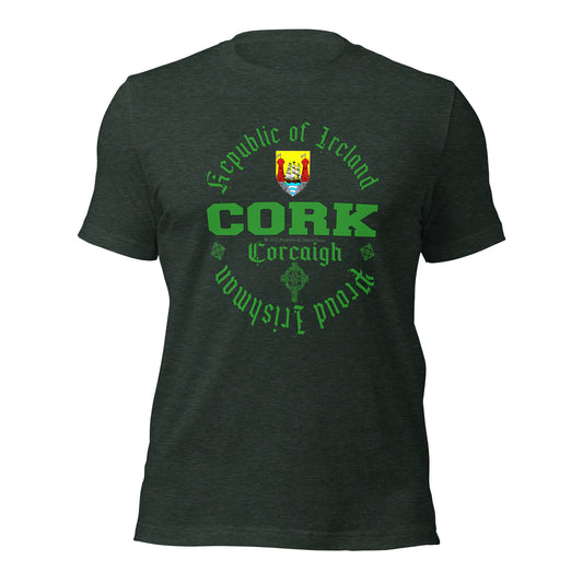 CORK city tee, CORK Ireland T-shirt, CORK Gift tee,CORK Republic of Ireland t-shirt, Comancha Graphics,