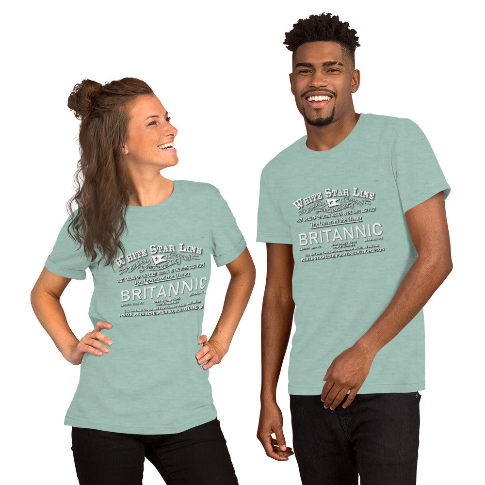 BRITANNIC - White Star Line Unisex t-shirt,Britannic T-shirt,Comancha t-shirts,