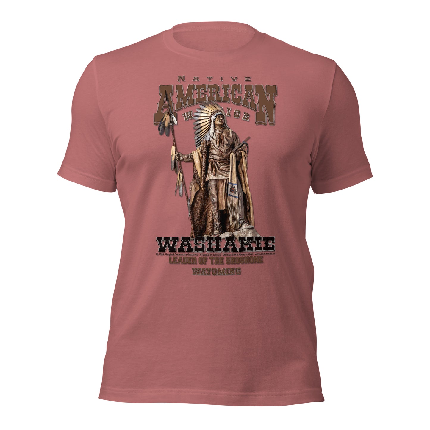 WASHAKIE SHOSHONE WARRIOR Unisex t-shirt, SHOSHONE WARRIOR t-shirt, Comancha