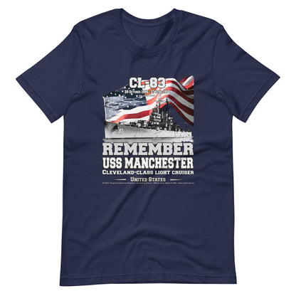 USS MANCHESTER CL-83 Cruiser Veterans Unisex t-shirt, Navy T-shirt uss Manchester,